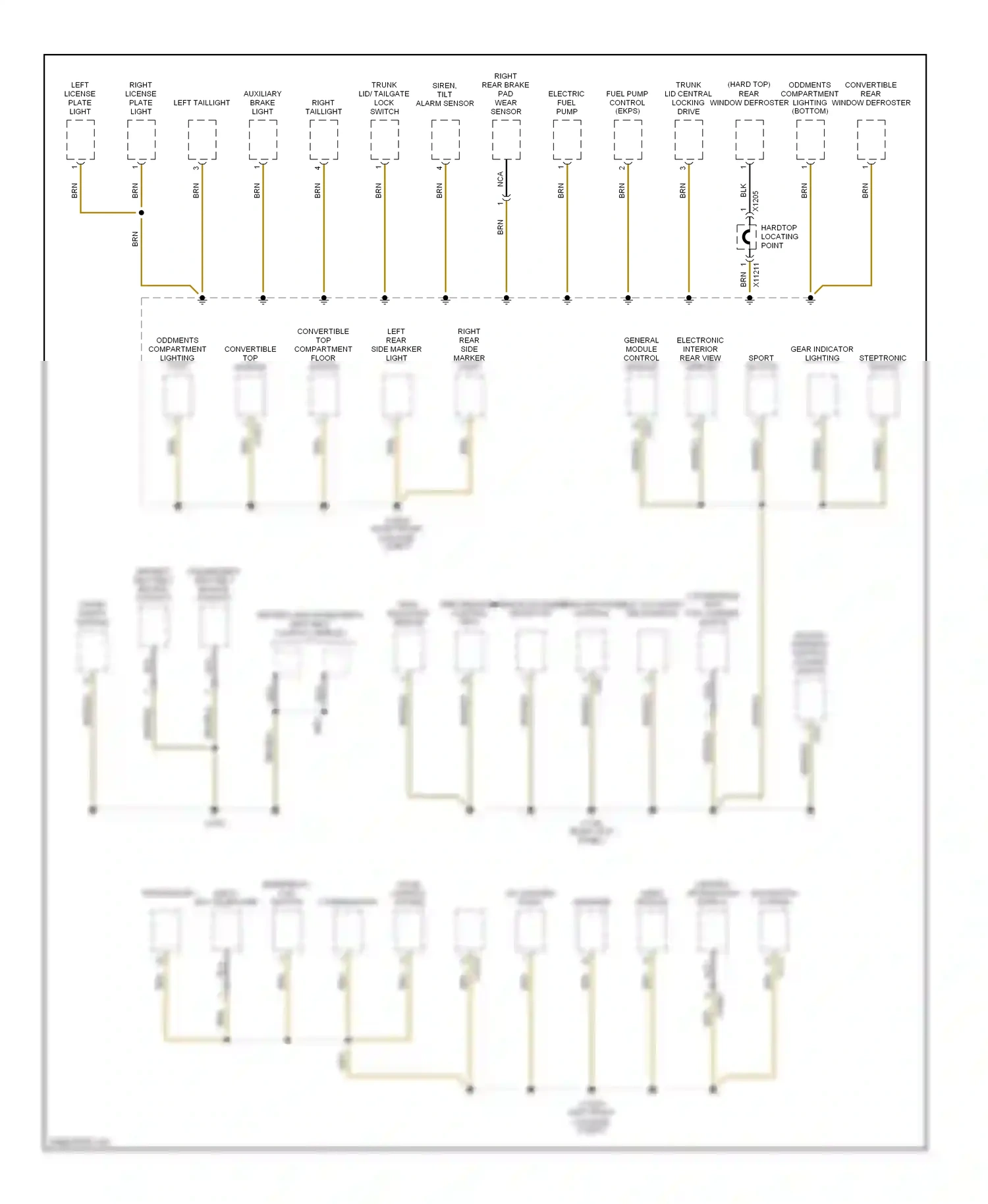 Wiring diagram sport button for BMW Z4 E85/E86 facelift (2005-2009) (2 of 5)