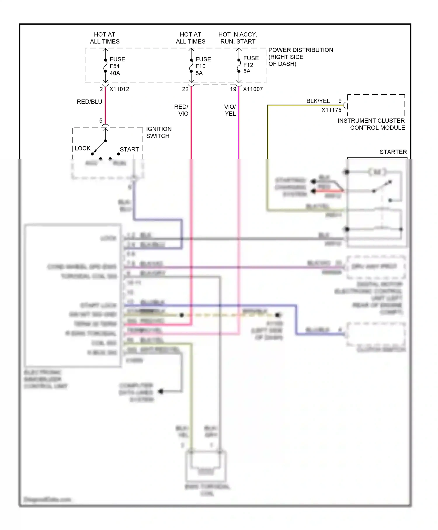 Wiring diagram clutch switch for BMW Z4 E85/E86 (2002-2005) (1 of 4)