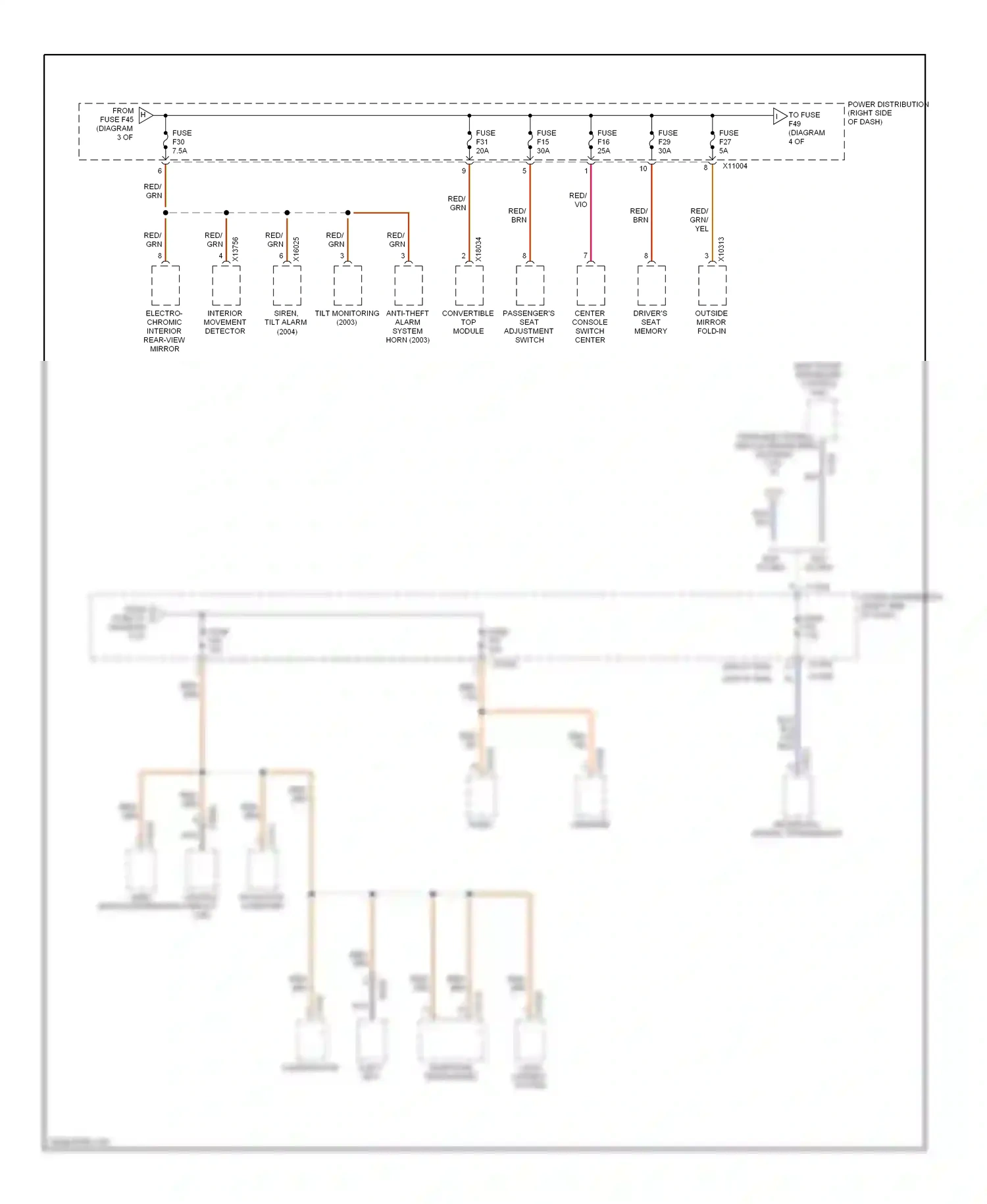Wiring diagram electro- chromic interior rear-view mirror for BMW Z4 E85/E86 (2002-2005) (1 of 1)
