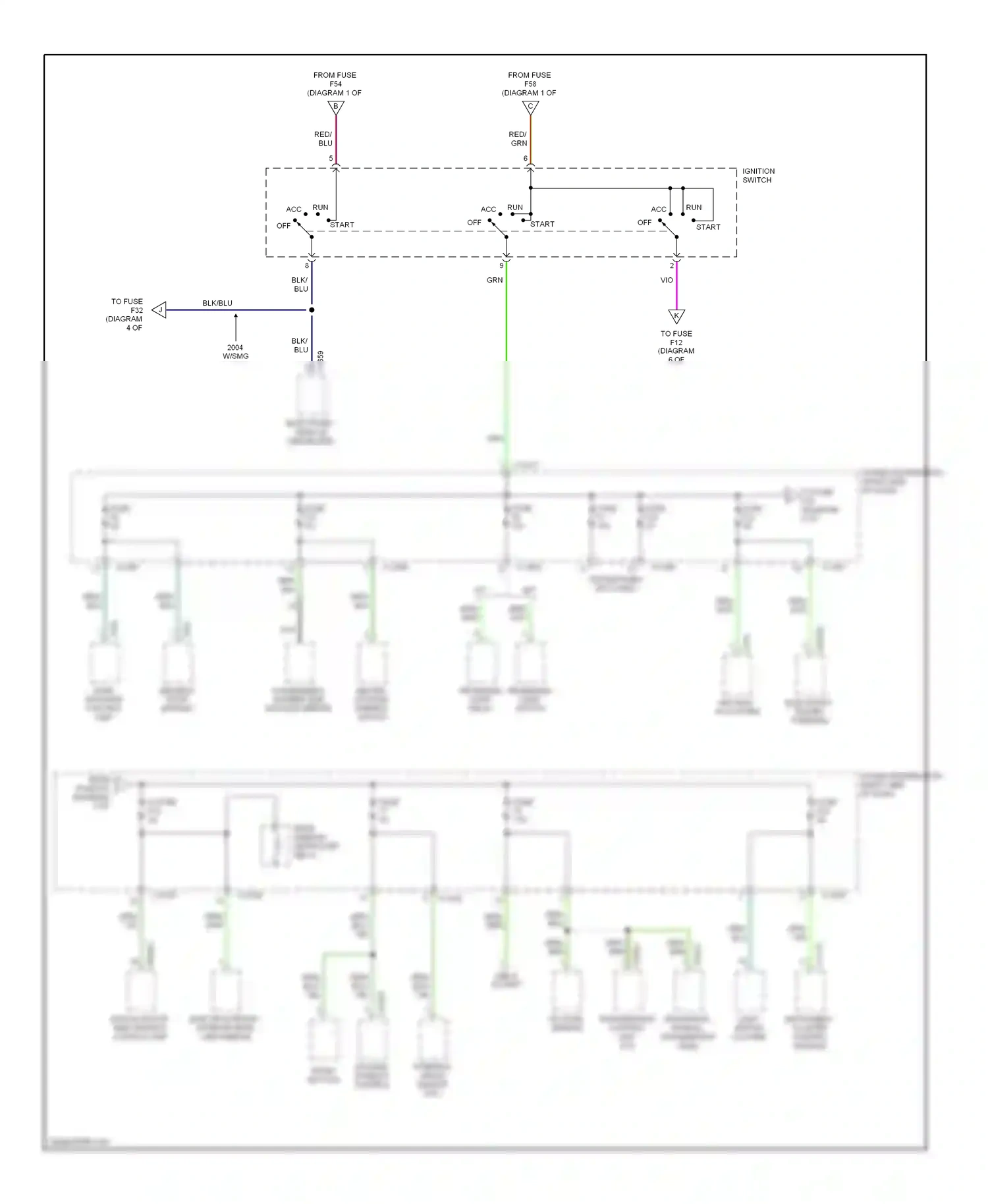 Wiring diagram ignition switch for BMW Z4 E85/E86 (2002-2005) (4 of 5)