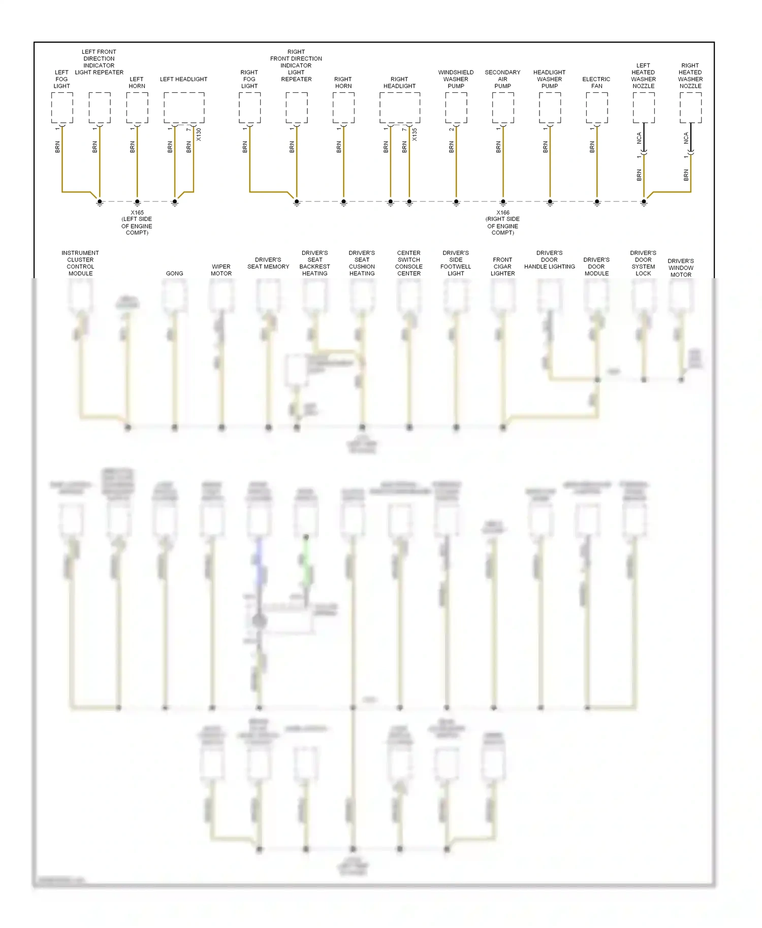Wiring diagram left fog light for BMW Z4 E85/E86 (2002-2005) (1 of 2)