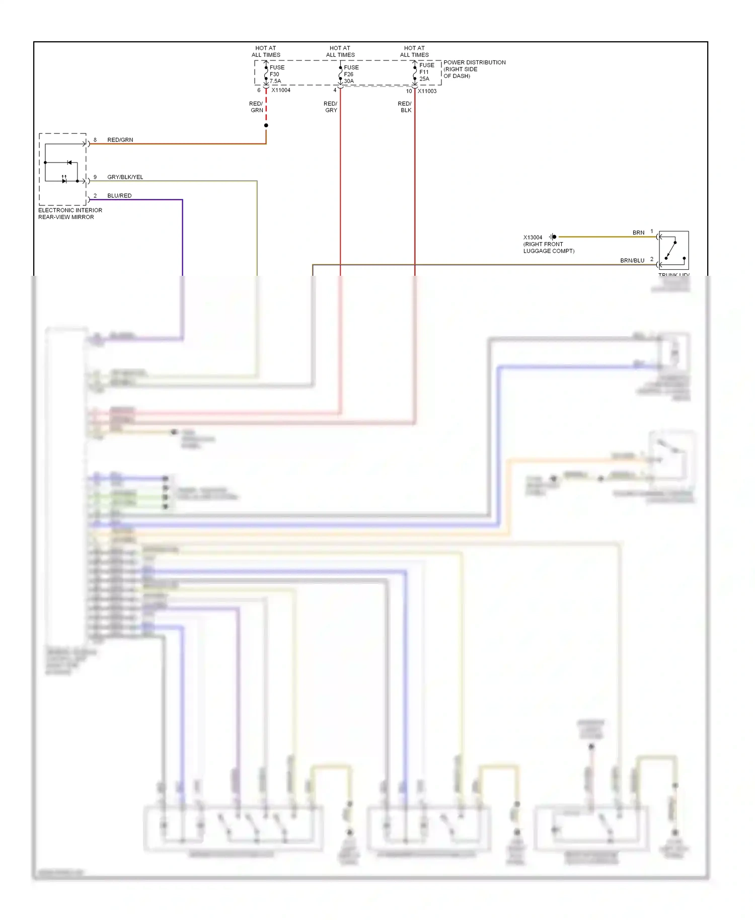 BMW Z4 E85/E86 (2002-2005) (left kick panel) wiring diagram  (2 of 3)