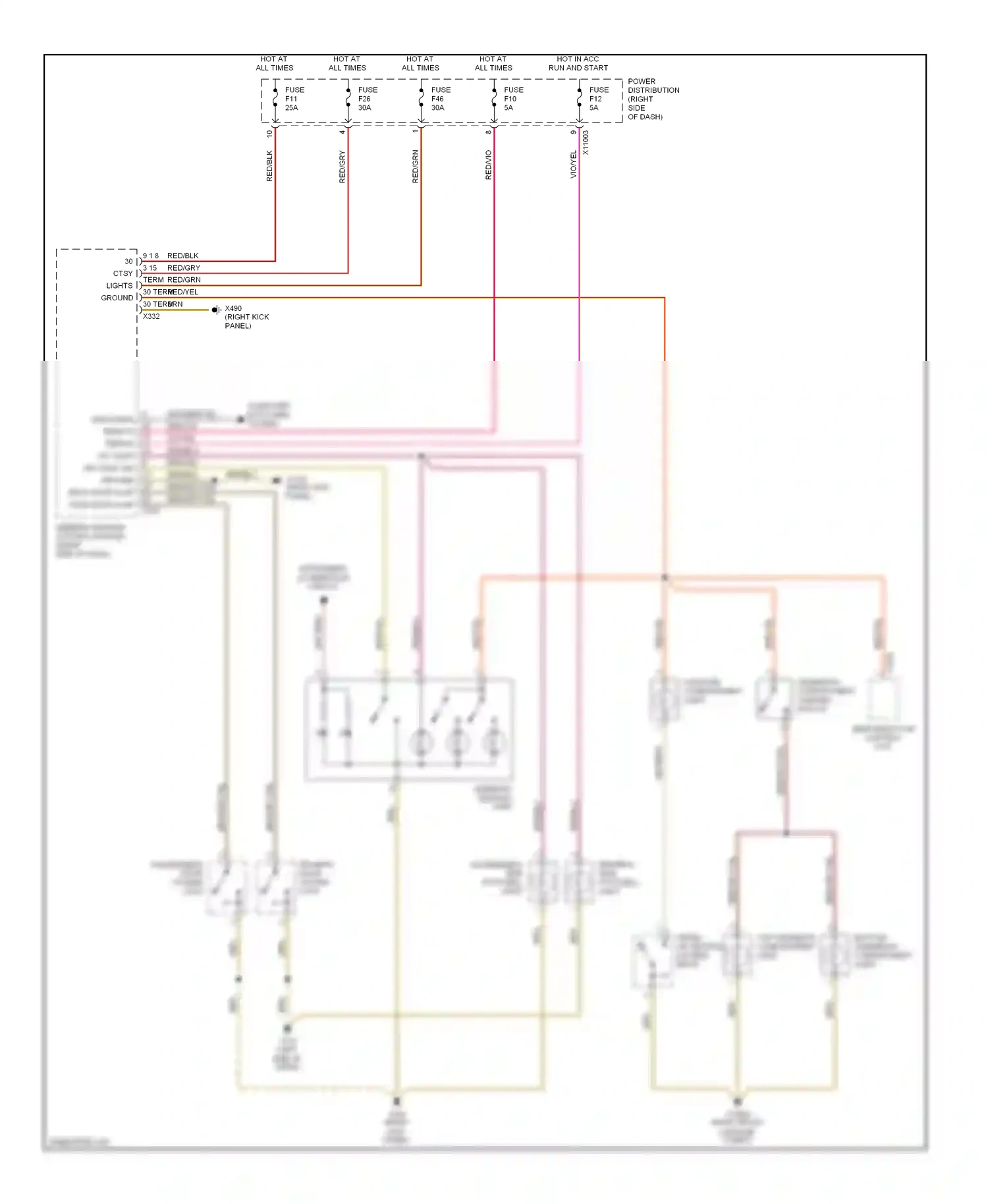 Wiring diagram luggage compartment light for BMW Z4 E85/E86 (2002-2005) (1 of 1)