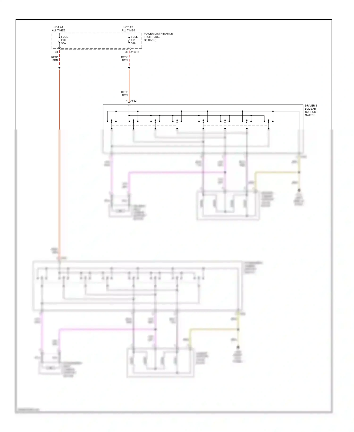 Wiring diagram passenger's lumbar support switch for BMW Z4 E85/E86 (2002-2005) (1 of 1)