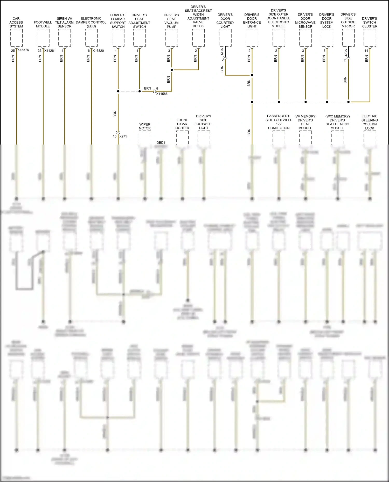 Wiring diagram driver's seat adjustment switch for BMW Z4 E89 facelift (2013-2017) (2 of 3)