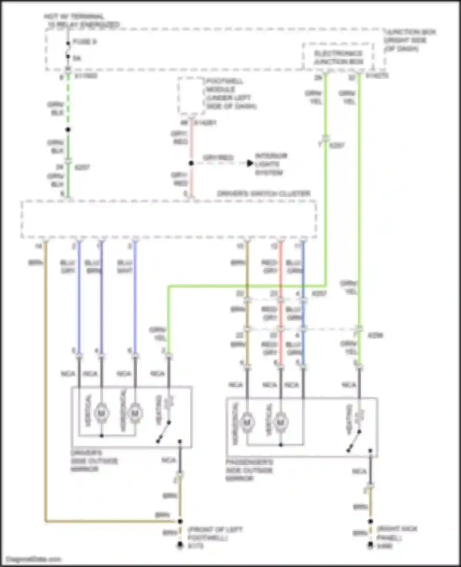Wiring diagram driver's switch cluster for BMW Z4 E89 facelift (2013-2017) (3 of 6)