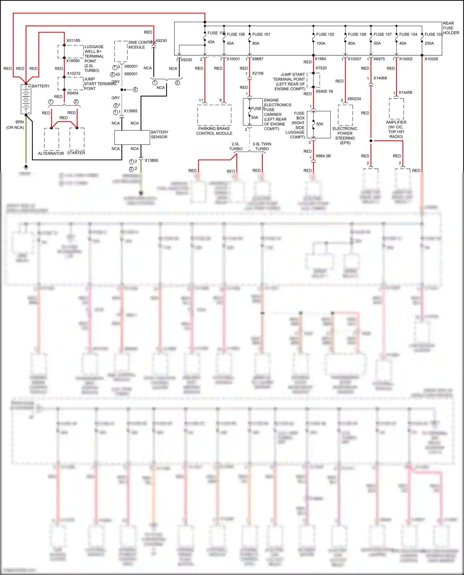 Wiring diagram fuse 36 for BMW Z4 E89 facelift (2013-2017) (2 of 3)