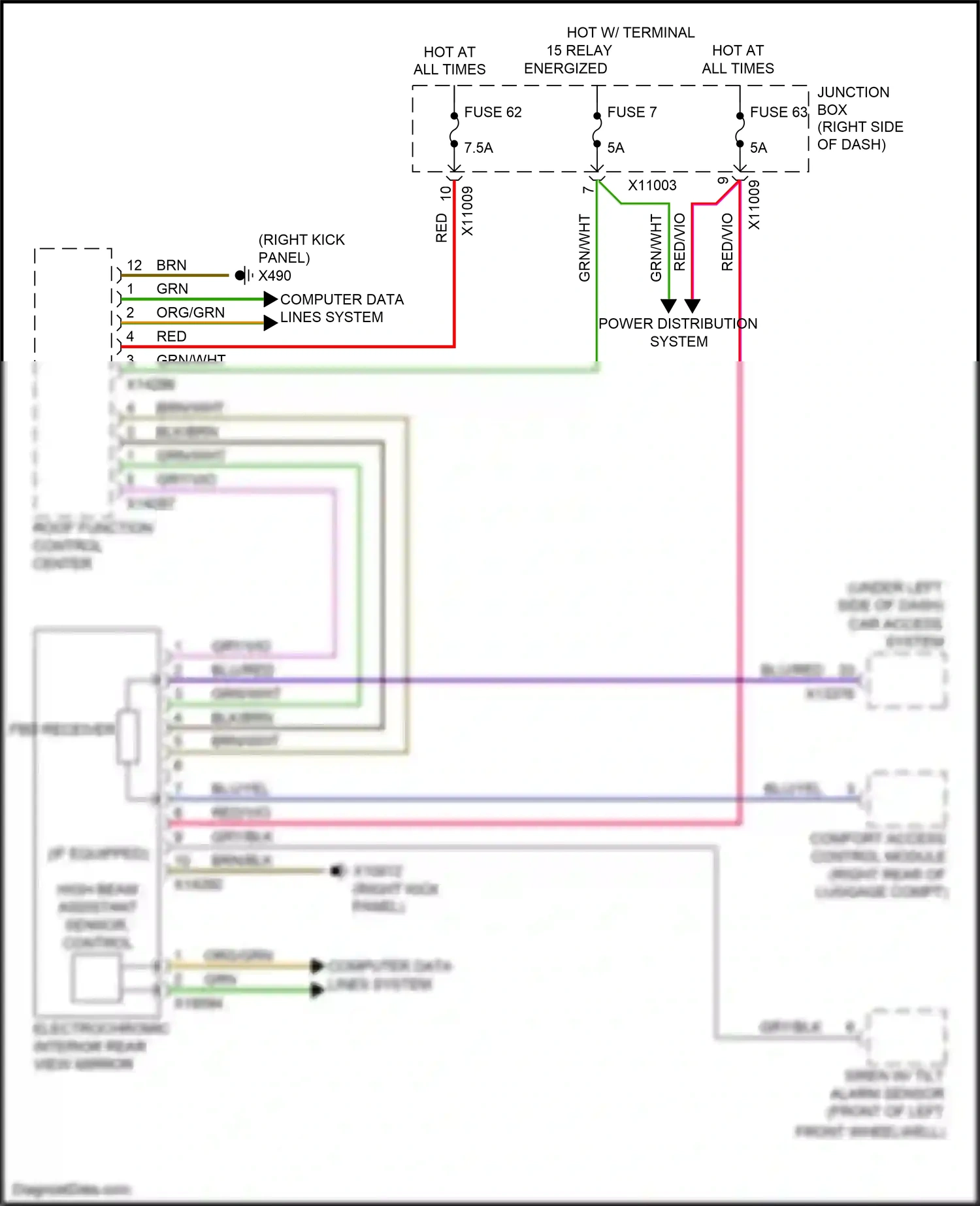 Wiring diagram fuse 63 for BMW Z4 E89 facelift (2013-2017) (5 of 5)