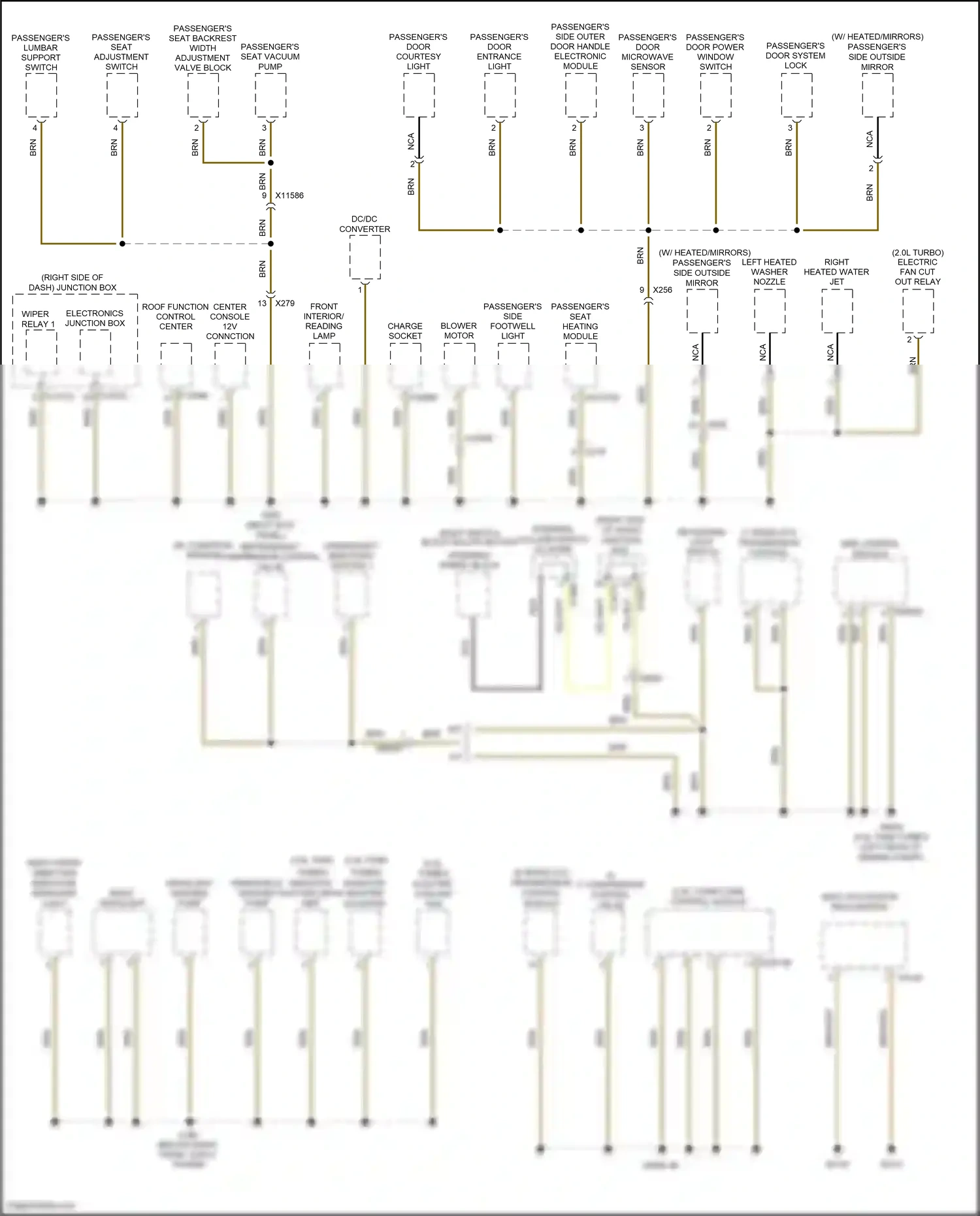 Wiring diagram passenger's door microwave sensor for BMW Z4 E89 facelift (2013-2017) (2 of 4)