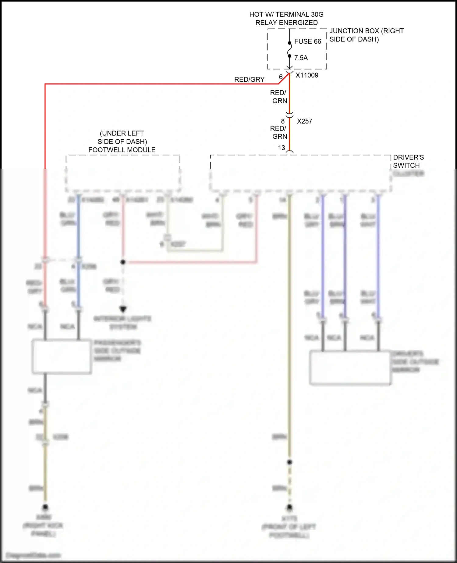 Wiring diagram passenger's side outside mirror for BMW Z4 E89 facelift (2013-2017) (4 of 5)