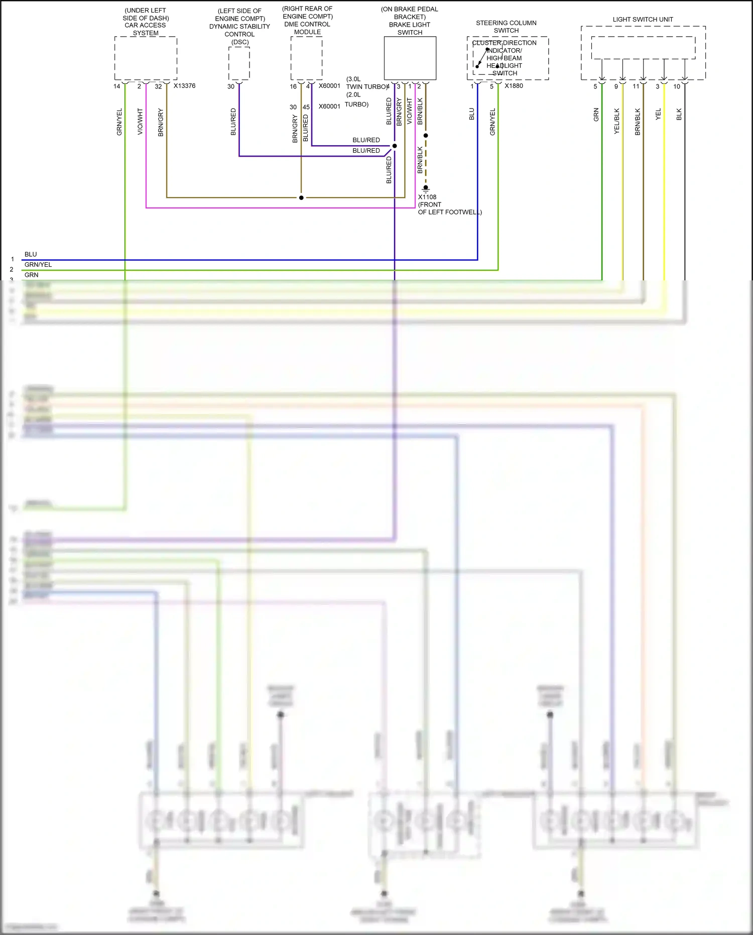 BMW Z4 E89 facelift (2013-2017) reverse wiring diagram  (2 of 2)