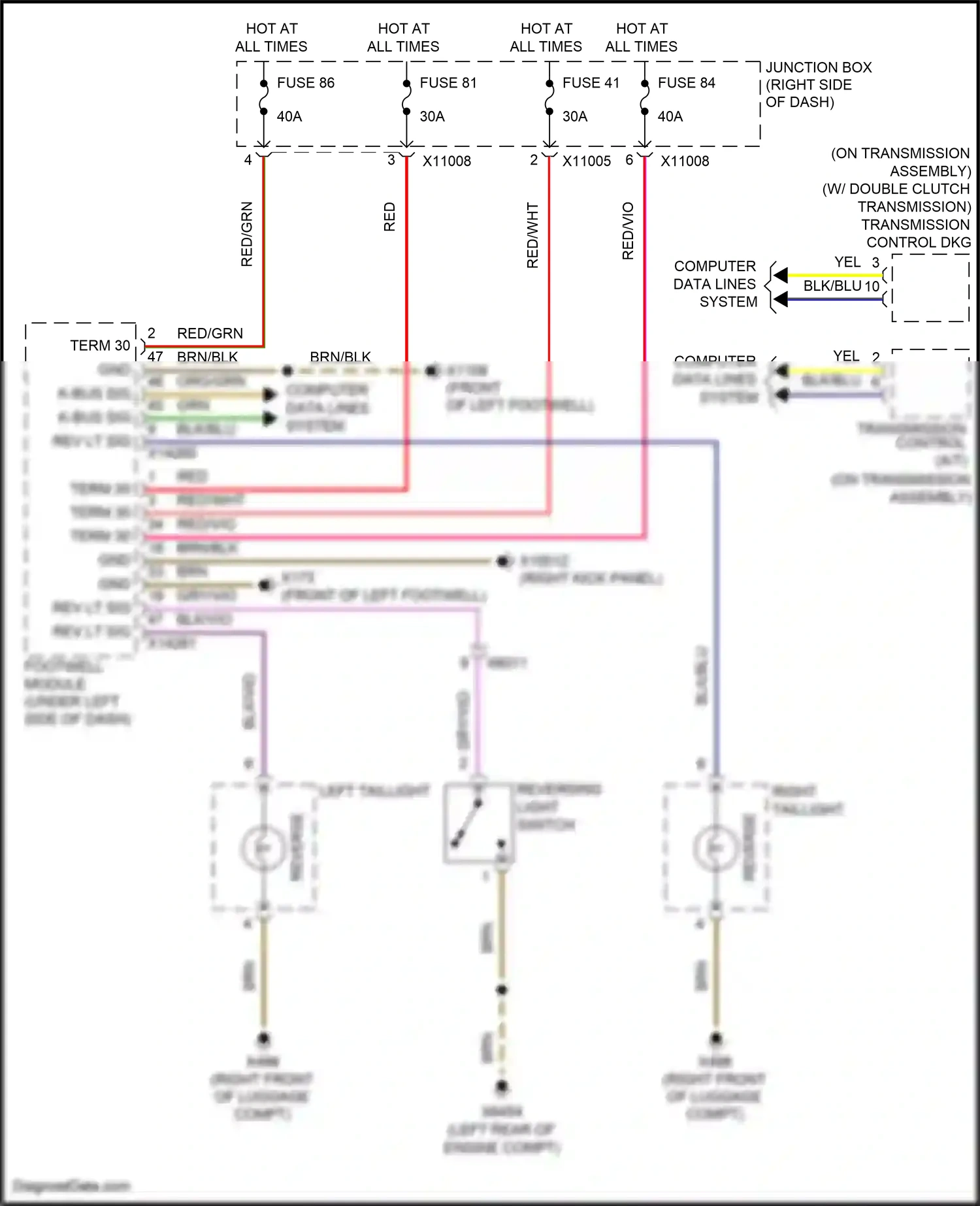 Wiring diagram right taillight for BMW Z4 E89 facelift (2013-2017) (2 of 4)