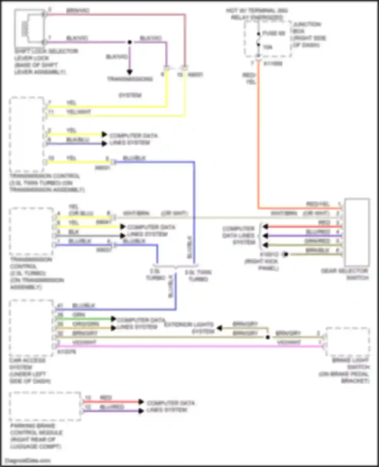 Wiring diagram shift lock selector lever lock for BMW Z4 E89 facelift (2013-2017) (1 of 2)