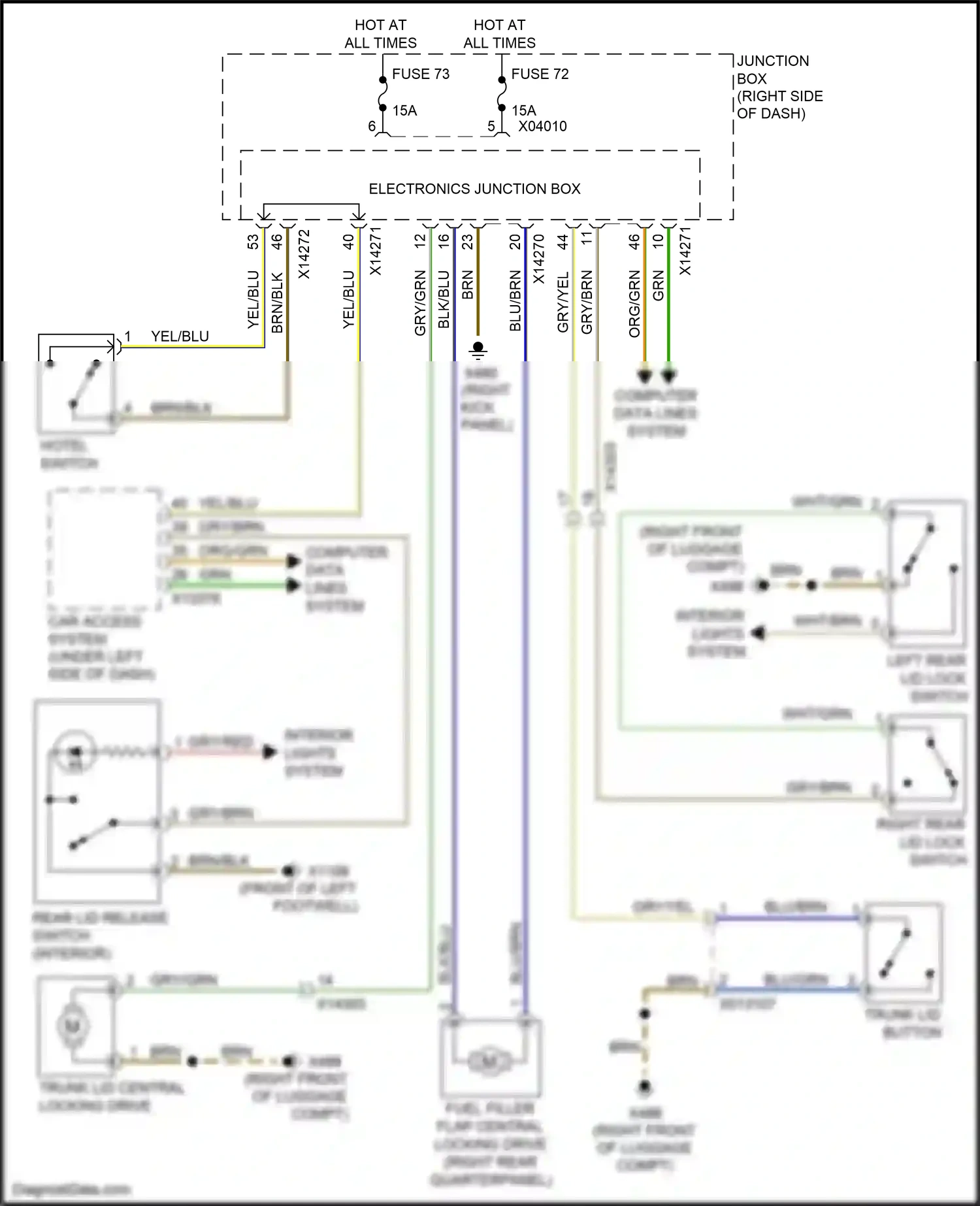 Wiring diagram trunk lid central locking drive for BMW Z4 E89 facelift (2013-2017) (4 of 4)
