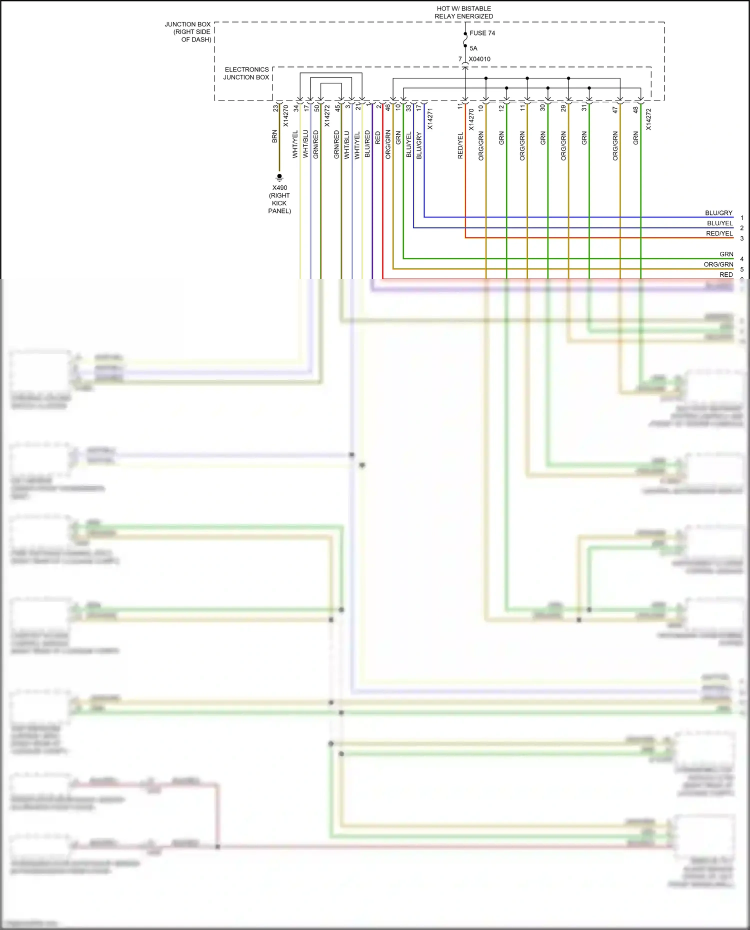 Wiring diagram wht/yel for BMW Z4 E89 facelift (2013-2017) (2 of 12)