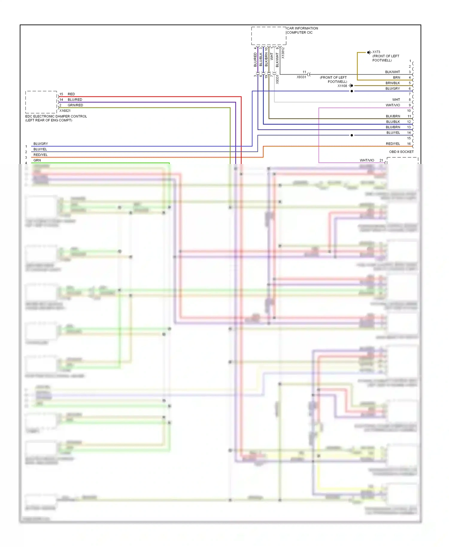 BMW Z4 E89 (2009-2013) combox wiring diagram  (1 of 2)