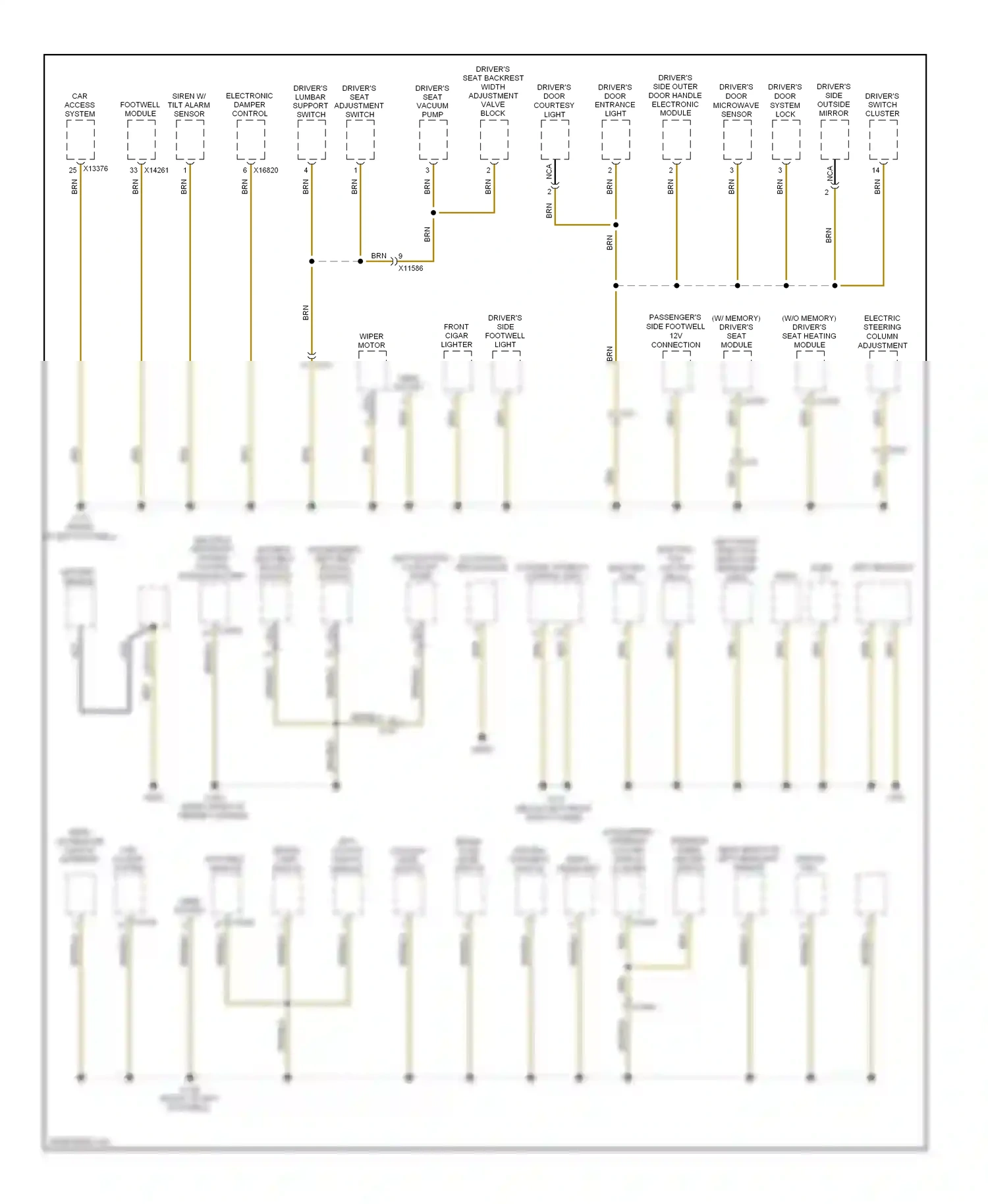 Wiring diagram driver's side outside mirror for BMW Z4 E89 (2009-2013) (1 of 4)
