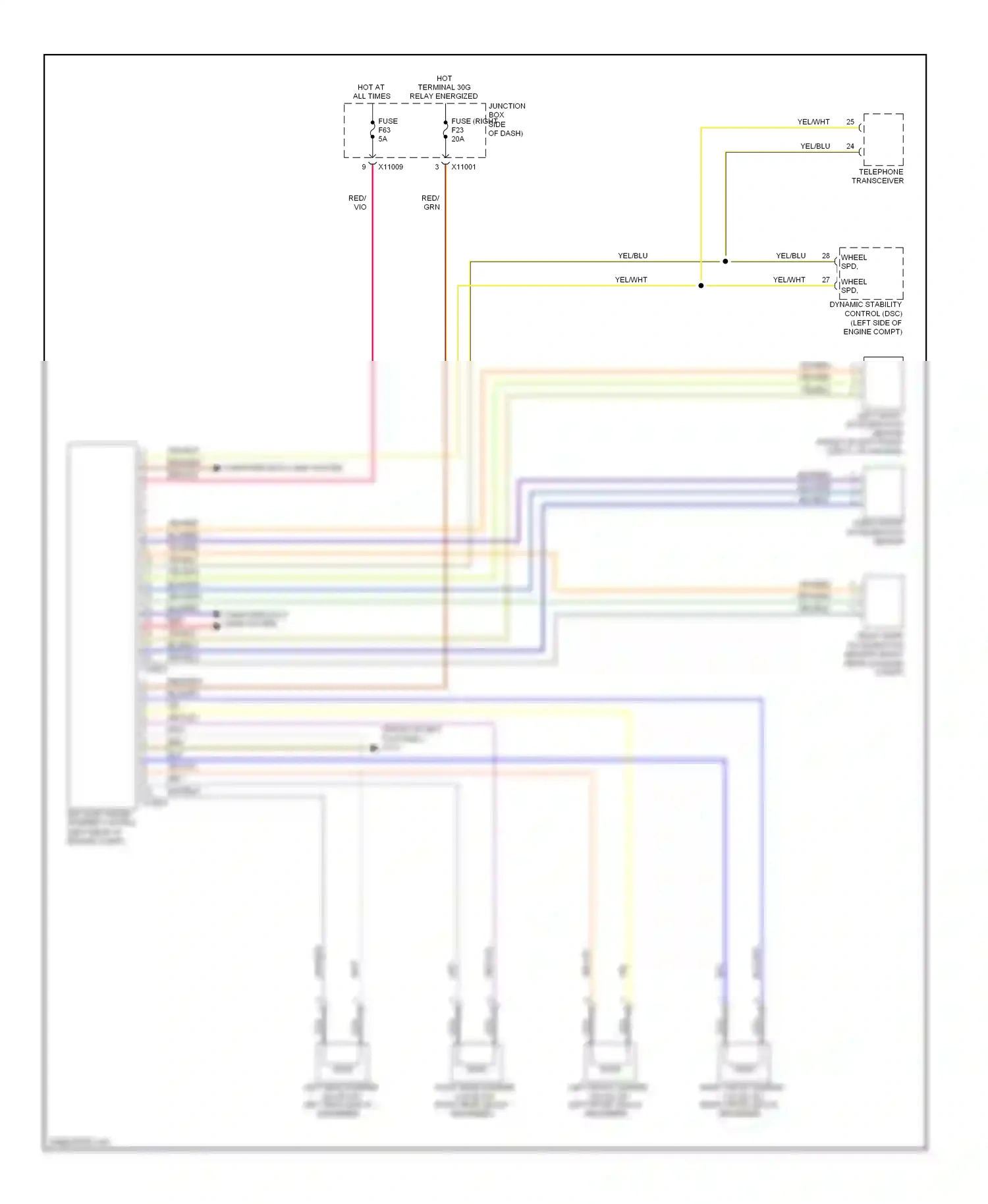 BMW Z4 E89 (2009-2013) dynamic stability control (dsc) wiring diagram  (1 of 3)