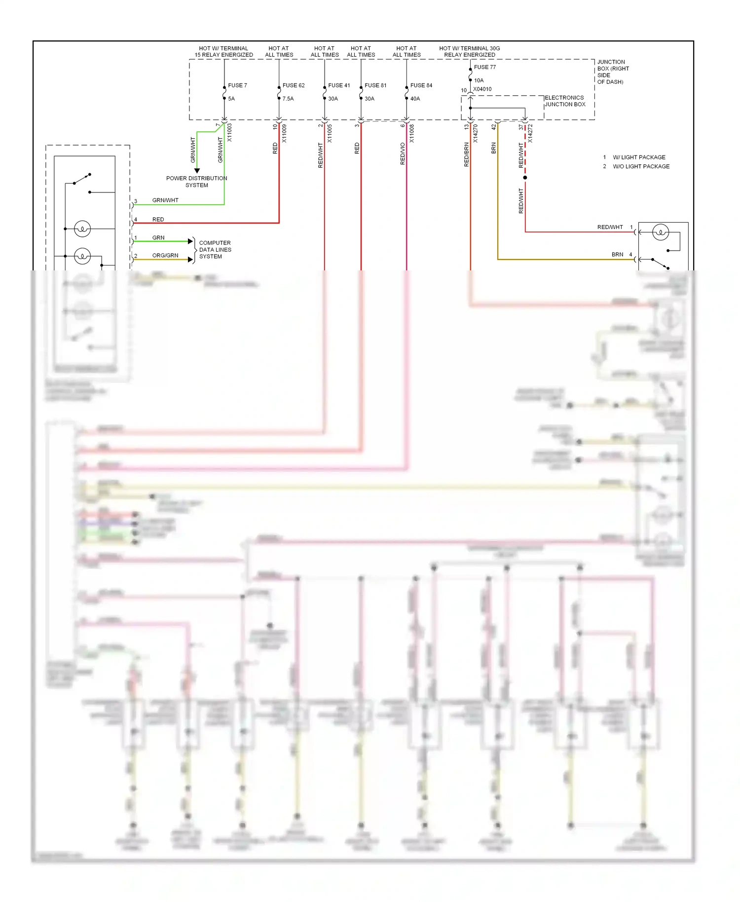 Wiring diagram fuse 62 for BMW Z4 E89 (2009-2013) (2 of 4)