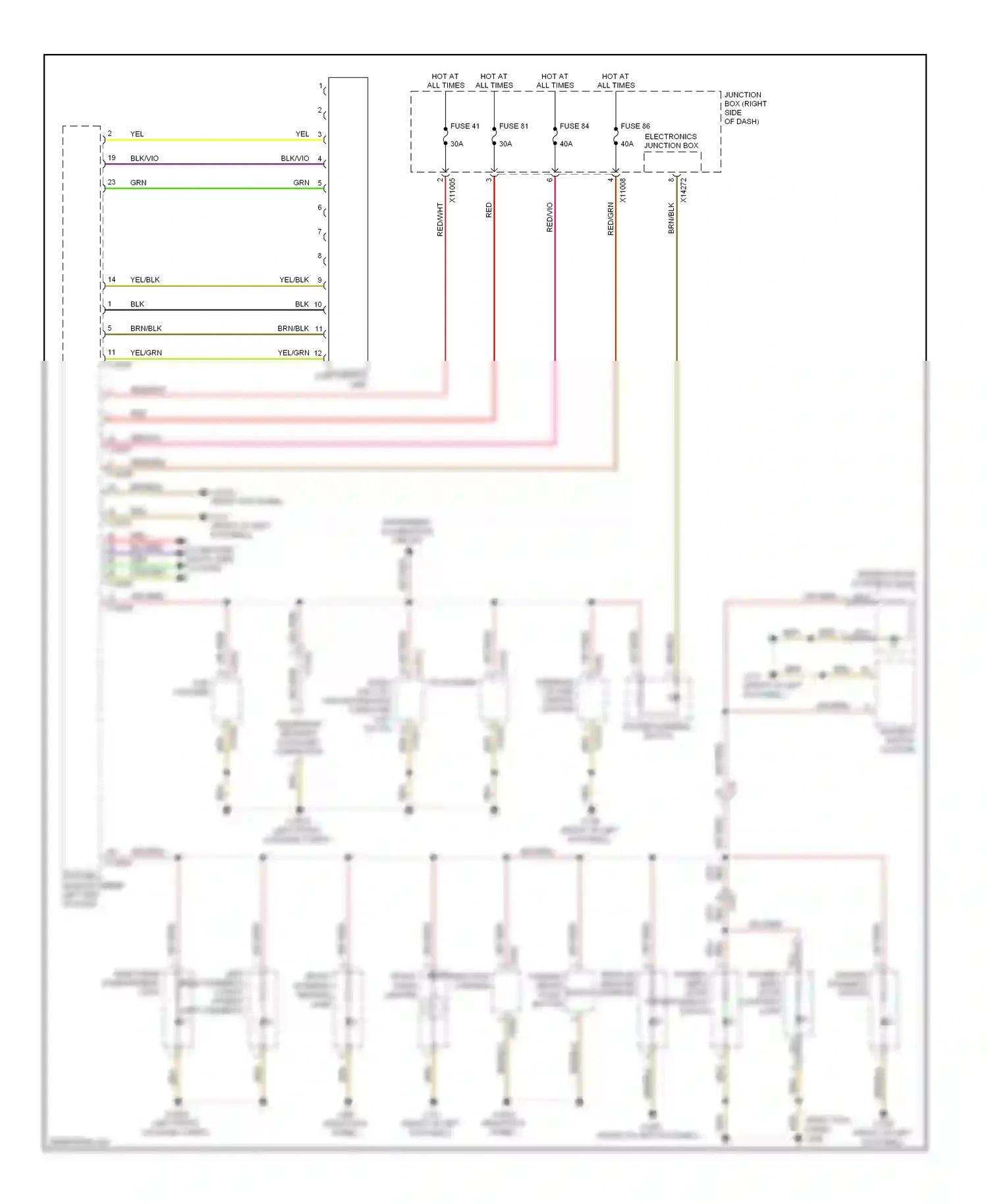 Wiring diagram fuse 84 for BMW Z4 E89 (2009-2013) (4 of 7)
