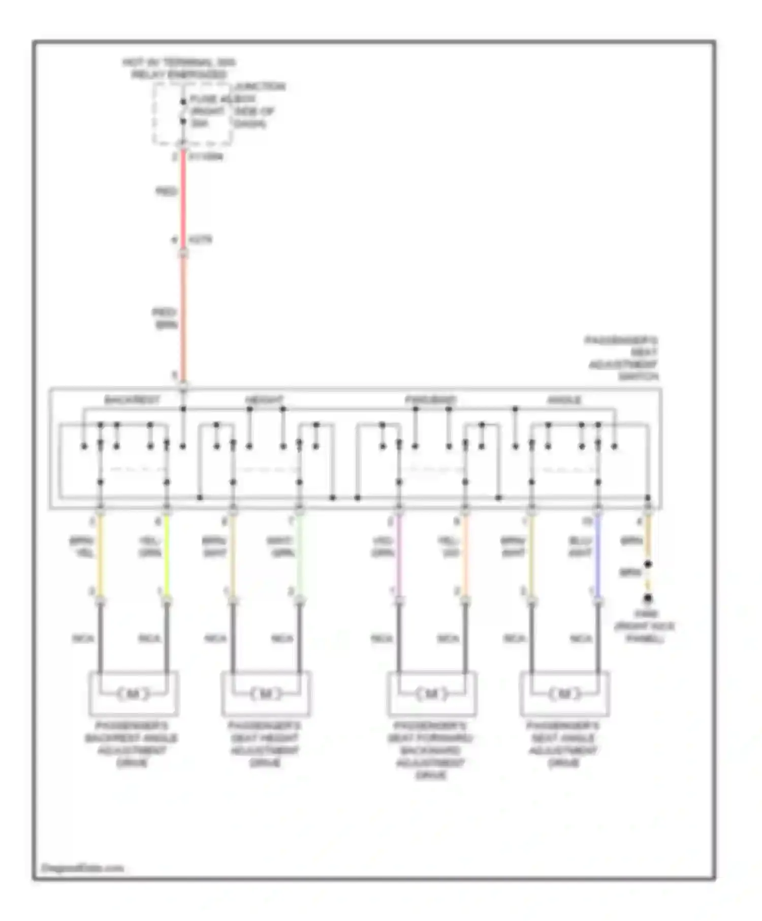 Wiring diagram height backrest for BMW Z4 E89 (2009-2013) (1 of 1)