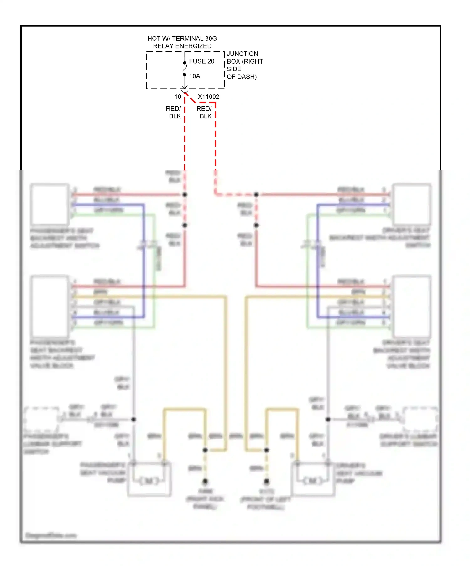 BMW Z4 E89 (2009-2013) passenger's lumbar support switch wiring diagram  (4 of 4)