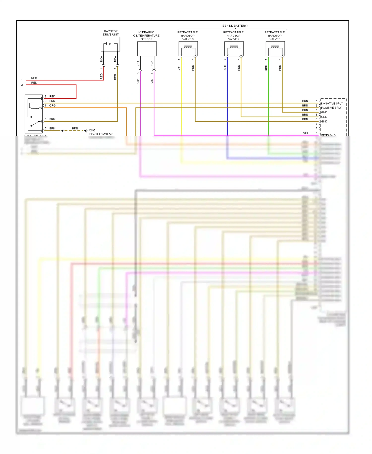 BMW Z4 E89 (2009-2013) right roof panel 2 closed micro switch wiring diagram  (1 of 1)