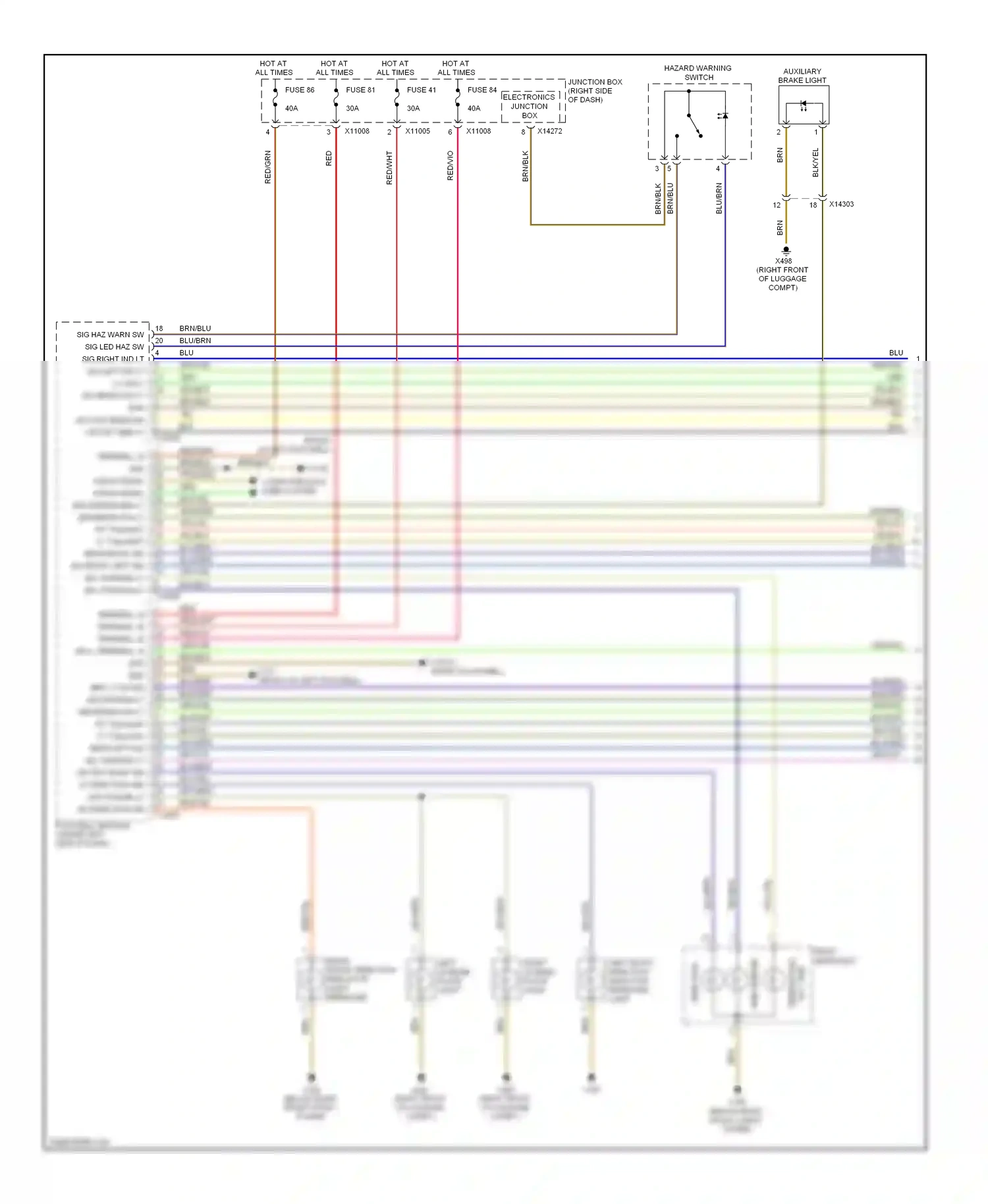 Wiring diagram side marker for BMW Z4 E89 (2009-2013) (1 of 2)
