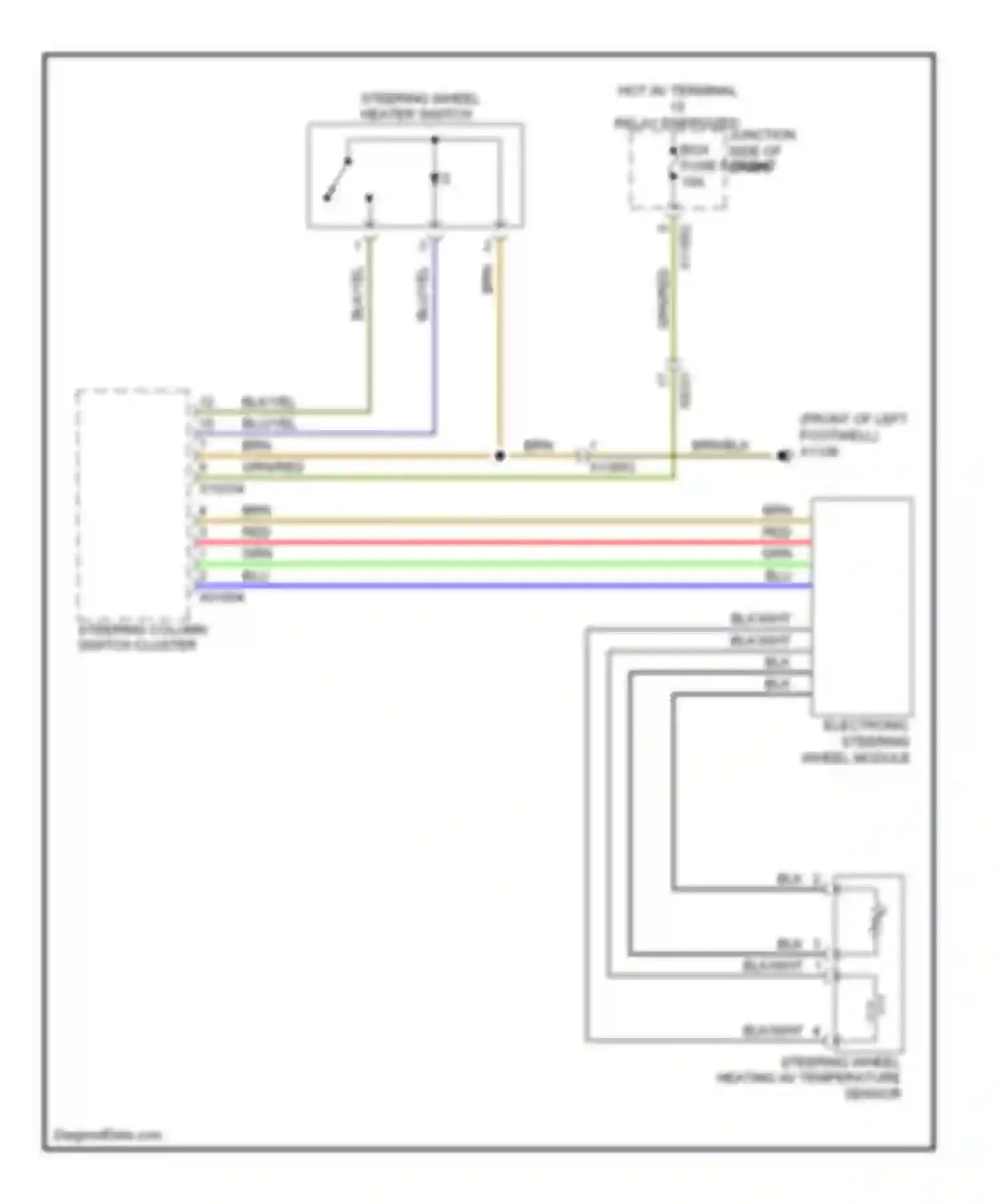 Wiring diagram steering column switch cluster for BMW Z4 E89 (2009-2013) (5 of 11)