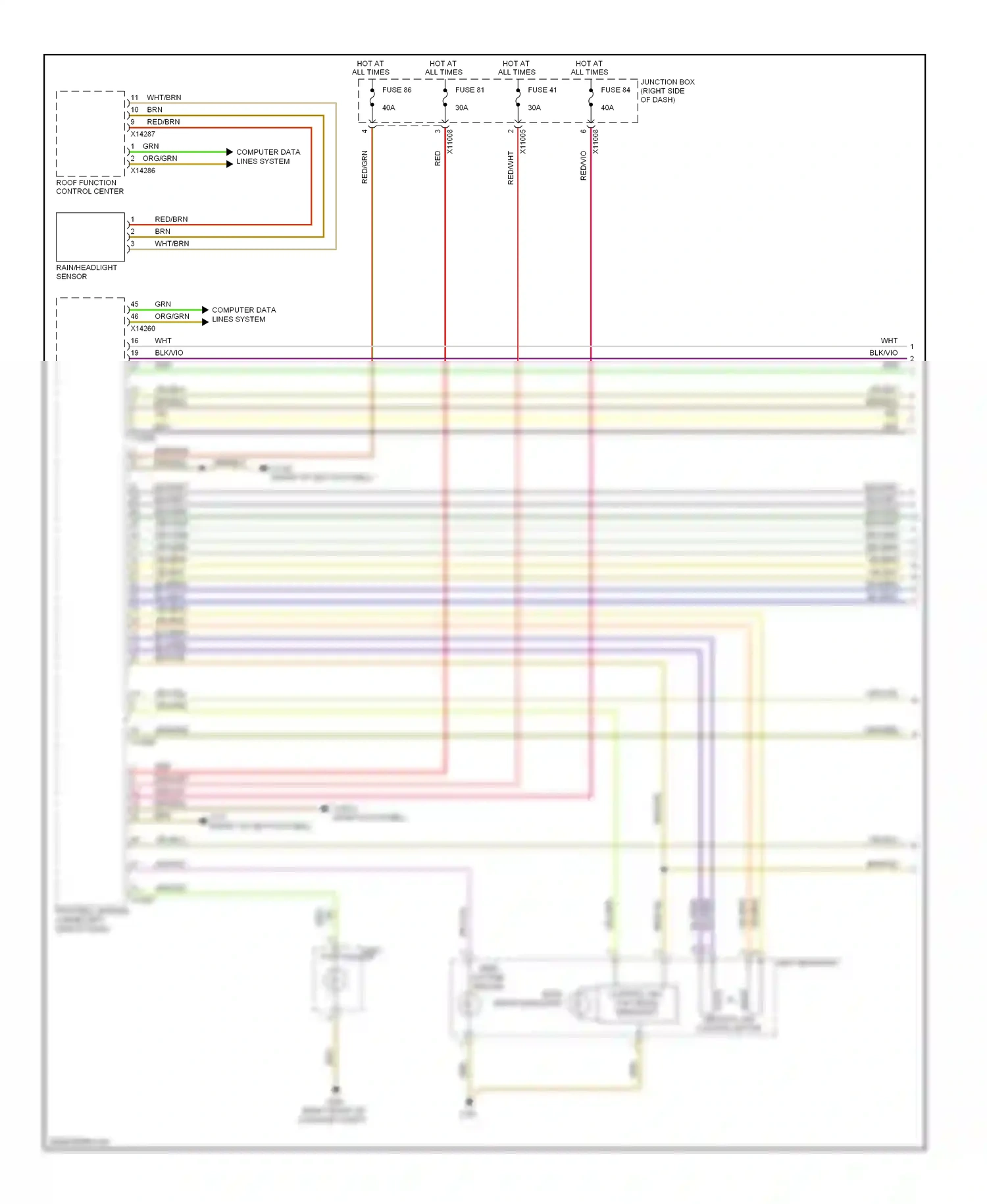 Wiring diagram vertical aim control motor for BMW Z4 E89 (2009-2013) (1 of 2)