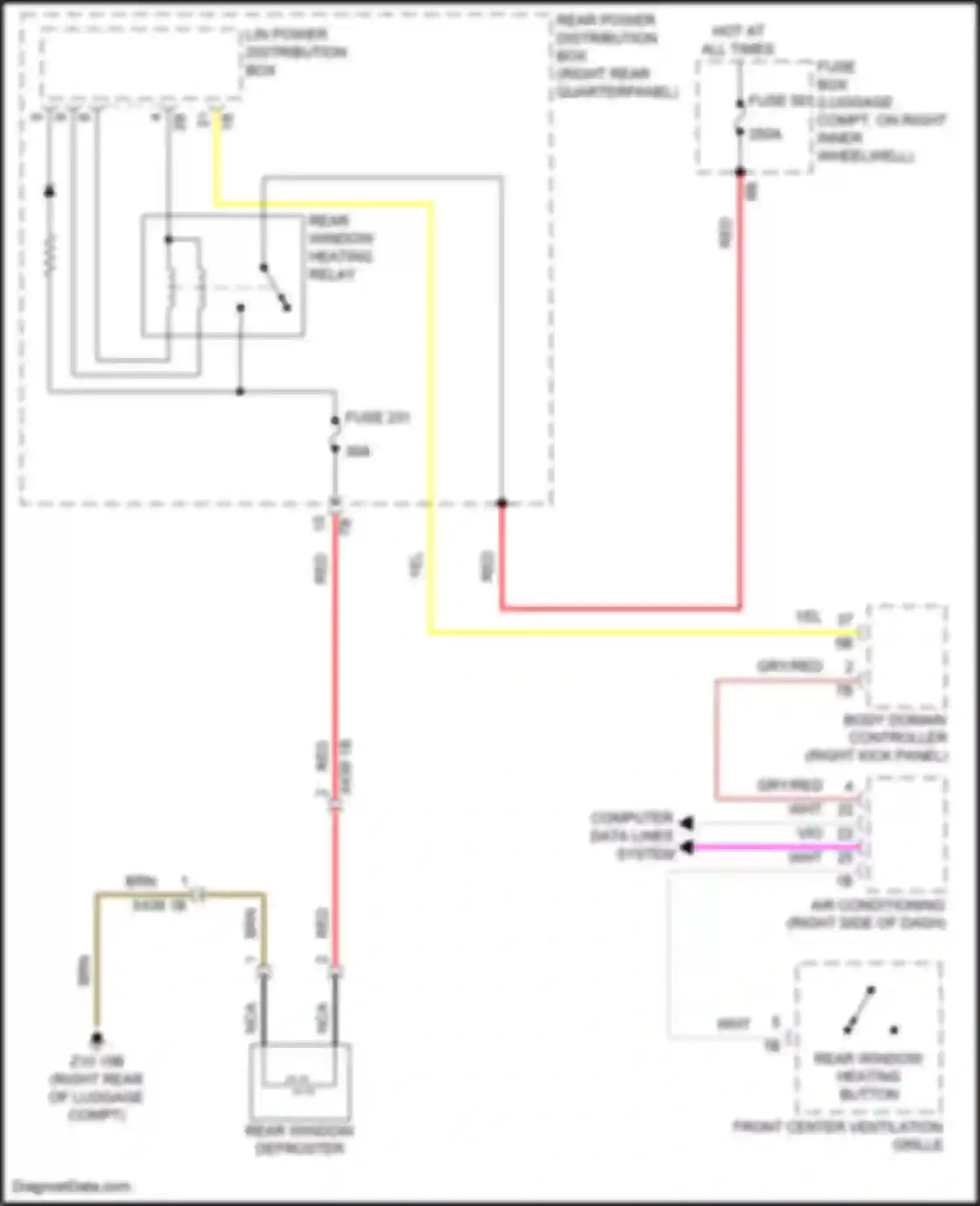Z4 BMW G29 facelift (2022-2024): Rear defogger circuit