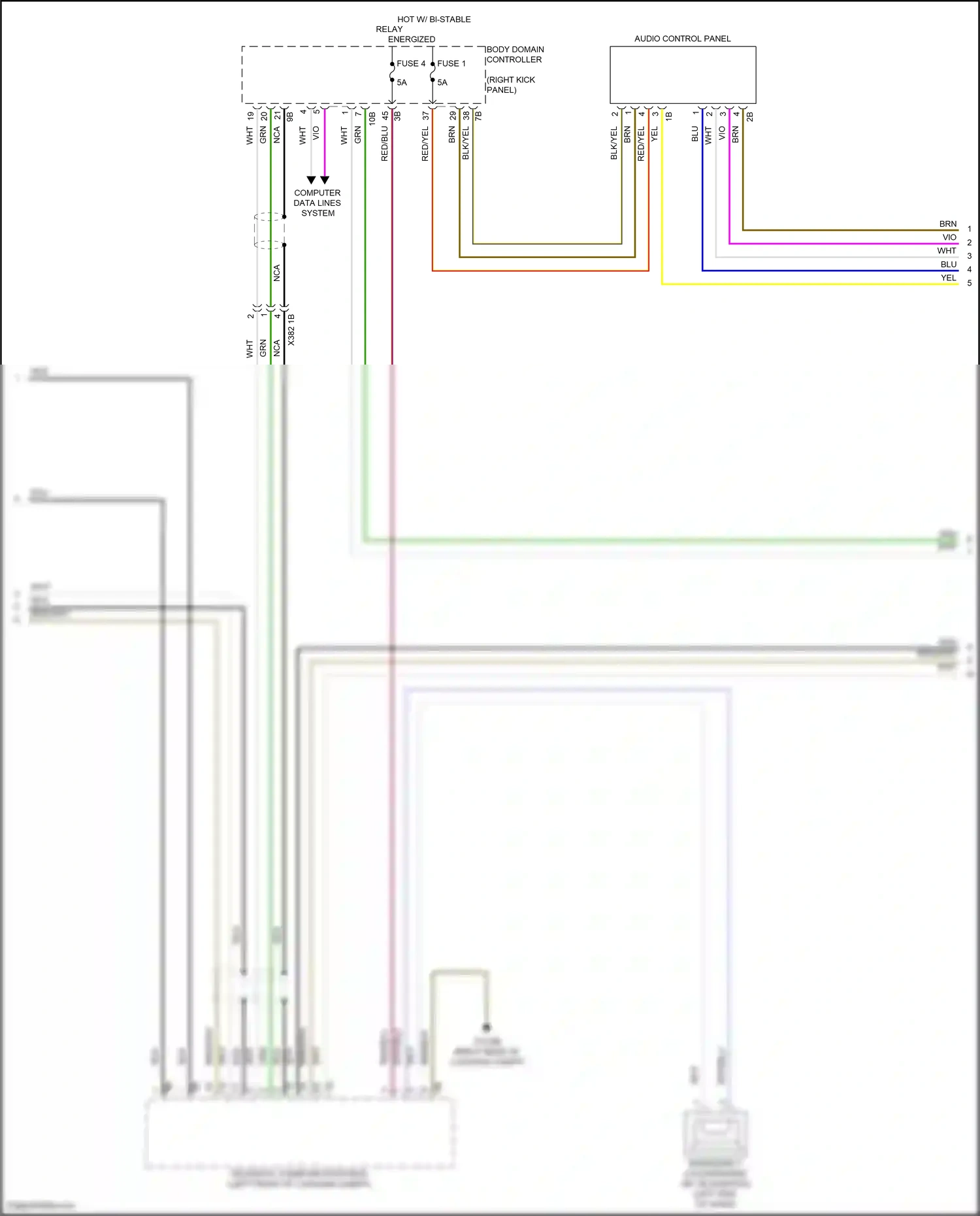 Wiring diagram audio control panel for BMW Z4 G29 facelift (2022-2024) (1 of 14)