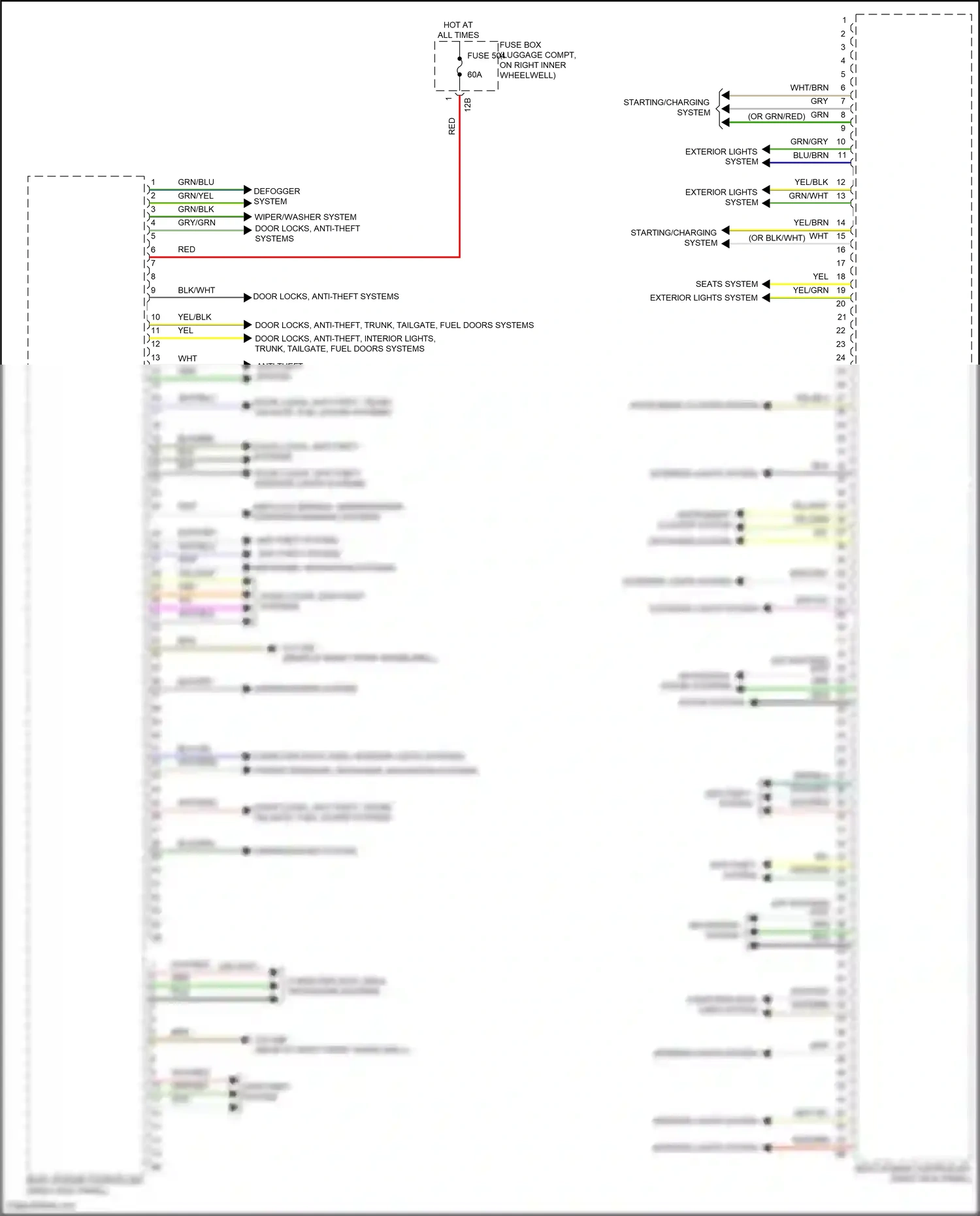 Wiring diagram computer data lines, interior lights systems for BMW Z4 G29 facelift (2022-2024) (1 of 1)