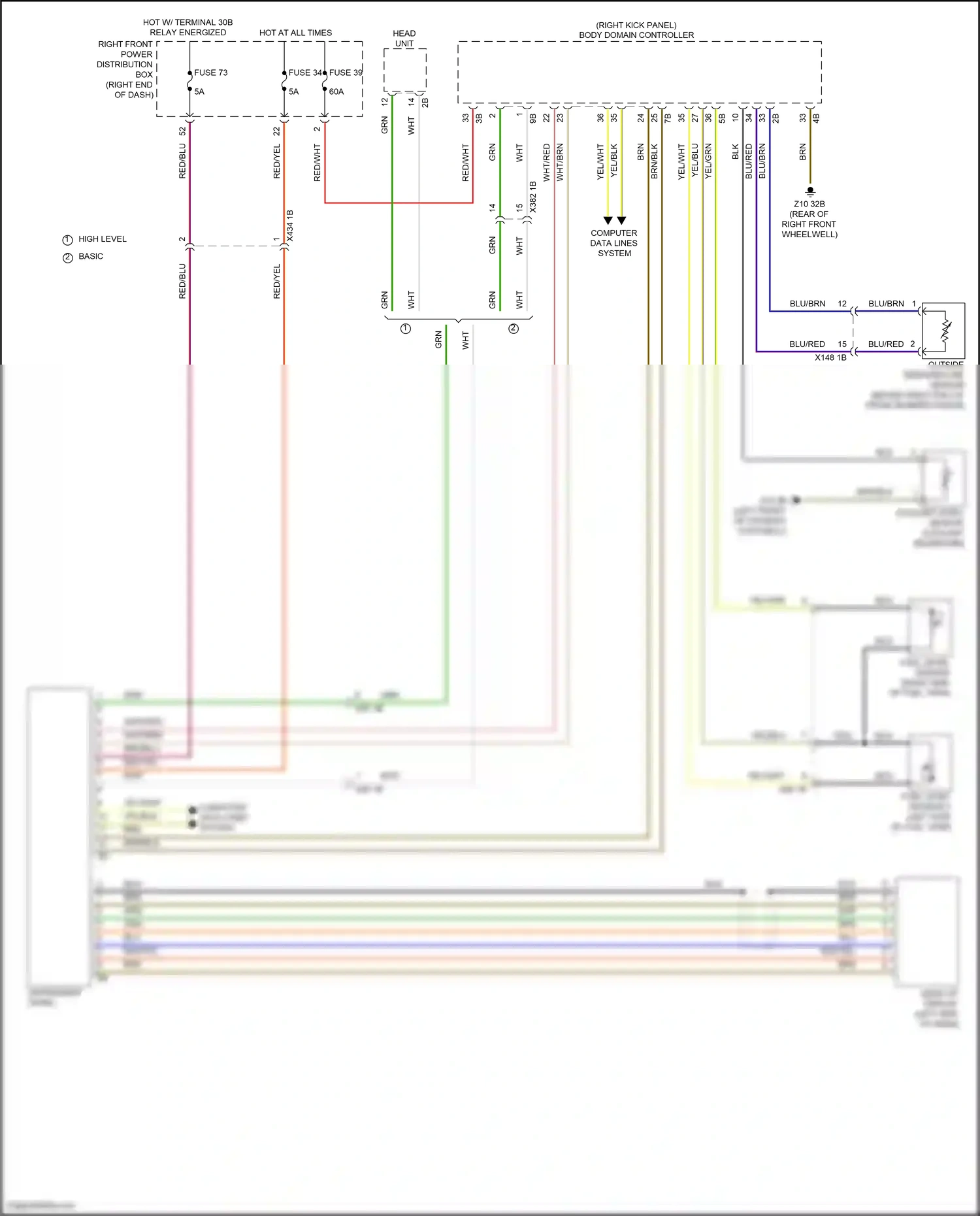 Wiring diagram coolant level sensor for BMW Z4 G29 facelift (2022-2024) (2 of 2)