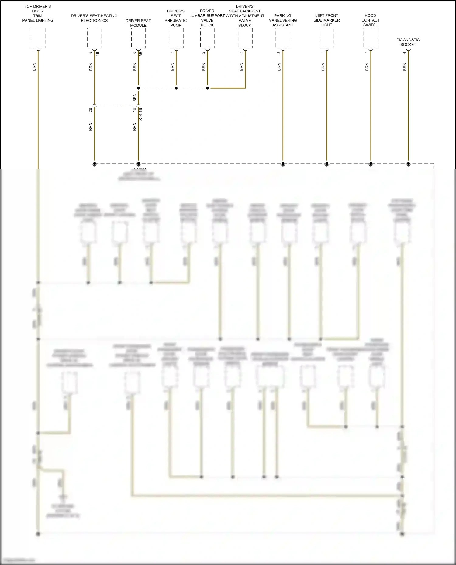 Wiring diagram diagnostic socket for BMW Z4 G29 facelift (2022-2024) (3 of 4)