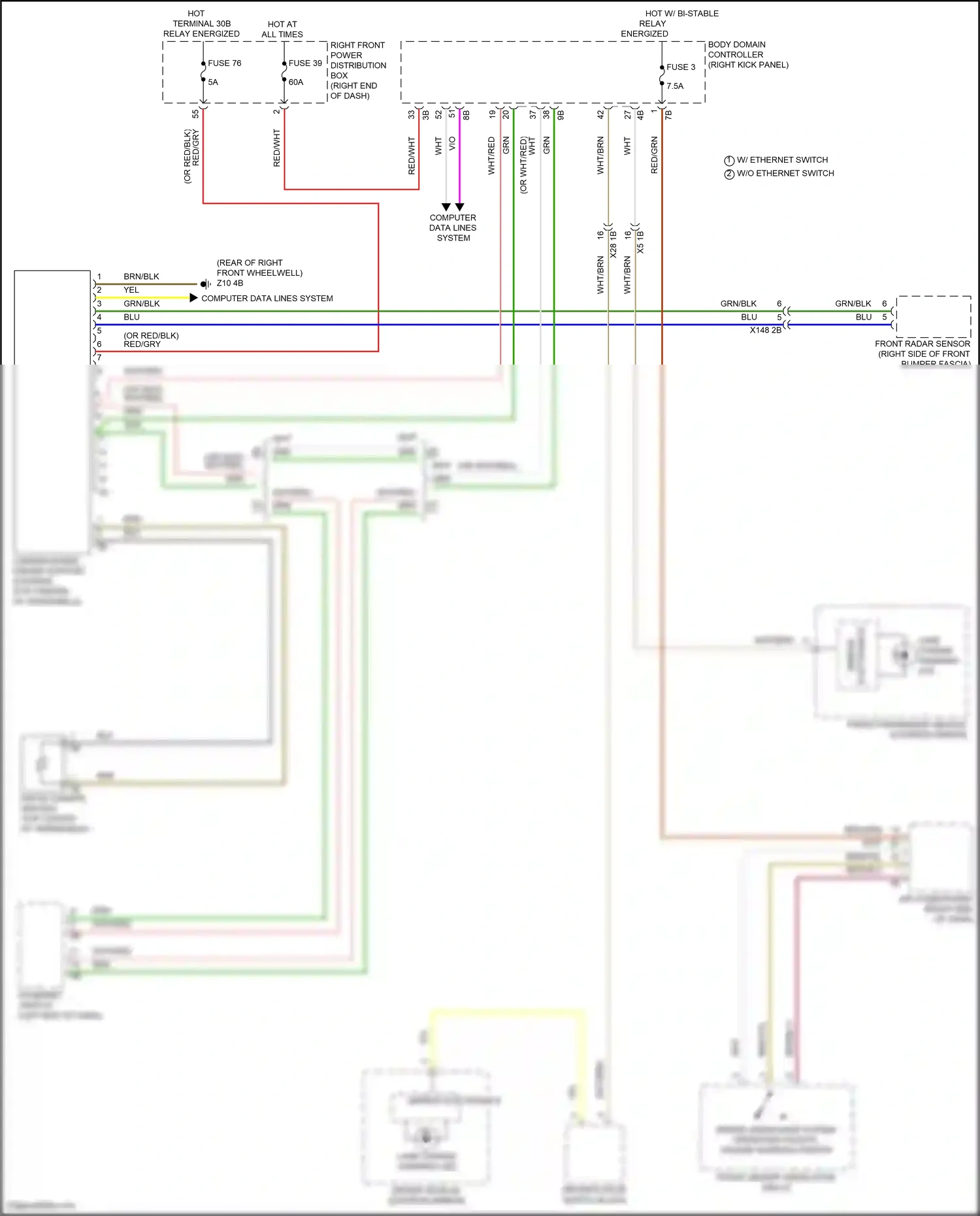 Wiring diagram front radar sensor for BMW Z4 G29 facelift (2022-2024) (4 of 5)