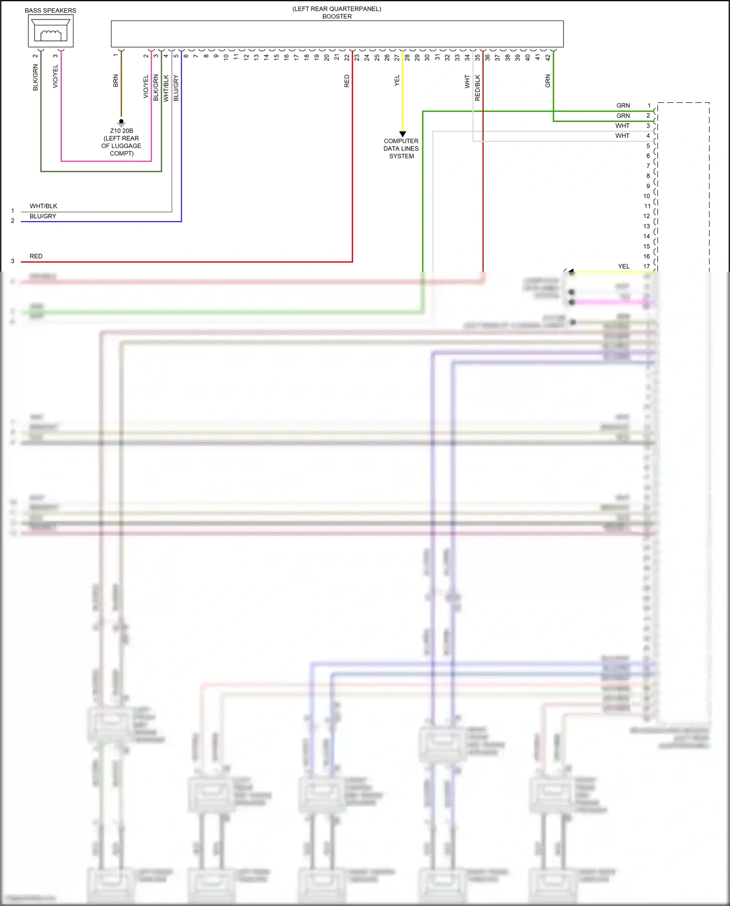 Wiring diagram left front mid-range speaker for BMW Z4 G29 facelift (2022-2024) (3 of 12)