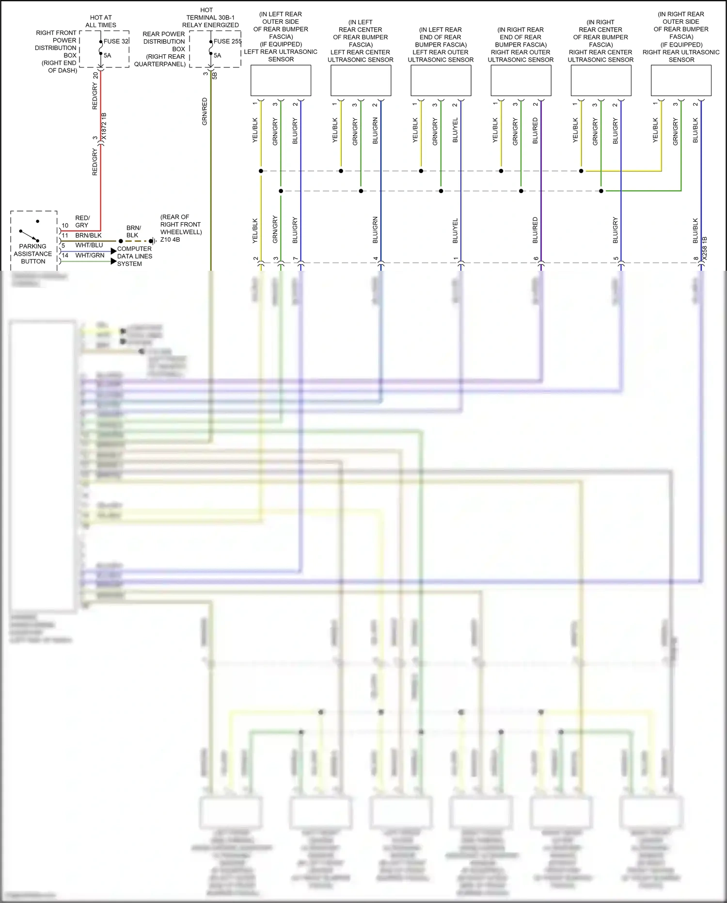 Wiring diagram left front outer ultrasonic sensor for BMW Z4 G29 facelift (2022-2024) (1 of 1)