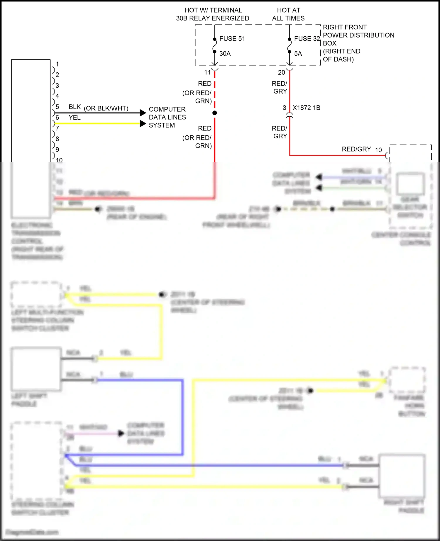 Wiring diagram left multi-function steering column switch cluster for BMW Z4 G29 facelift (2022-2024) (1 of 4)