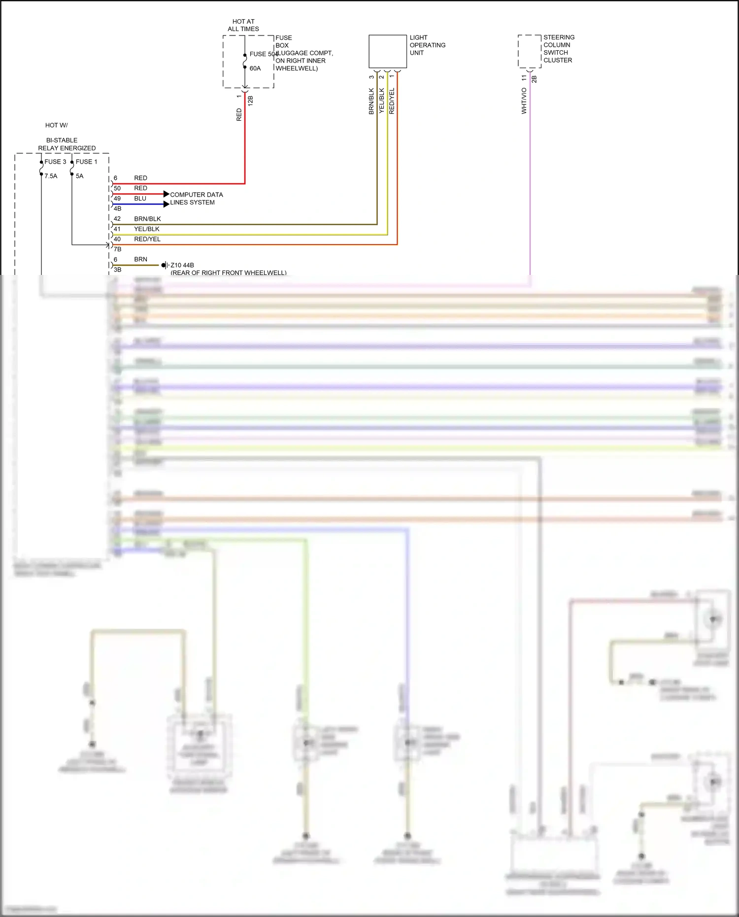 Wiring diagram light operating unit for BMW Z4 G29 facelift (2022-2024) (1 of 5)