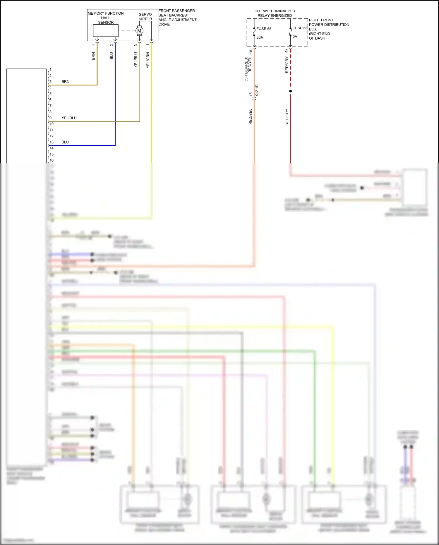 Wiring diagram memory function hall sensor for BMW Z4 G29 facelift (2022-2024) (3 of 3)