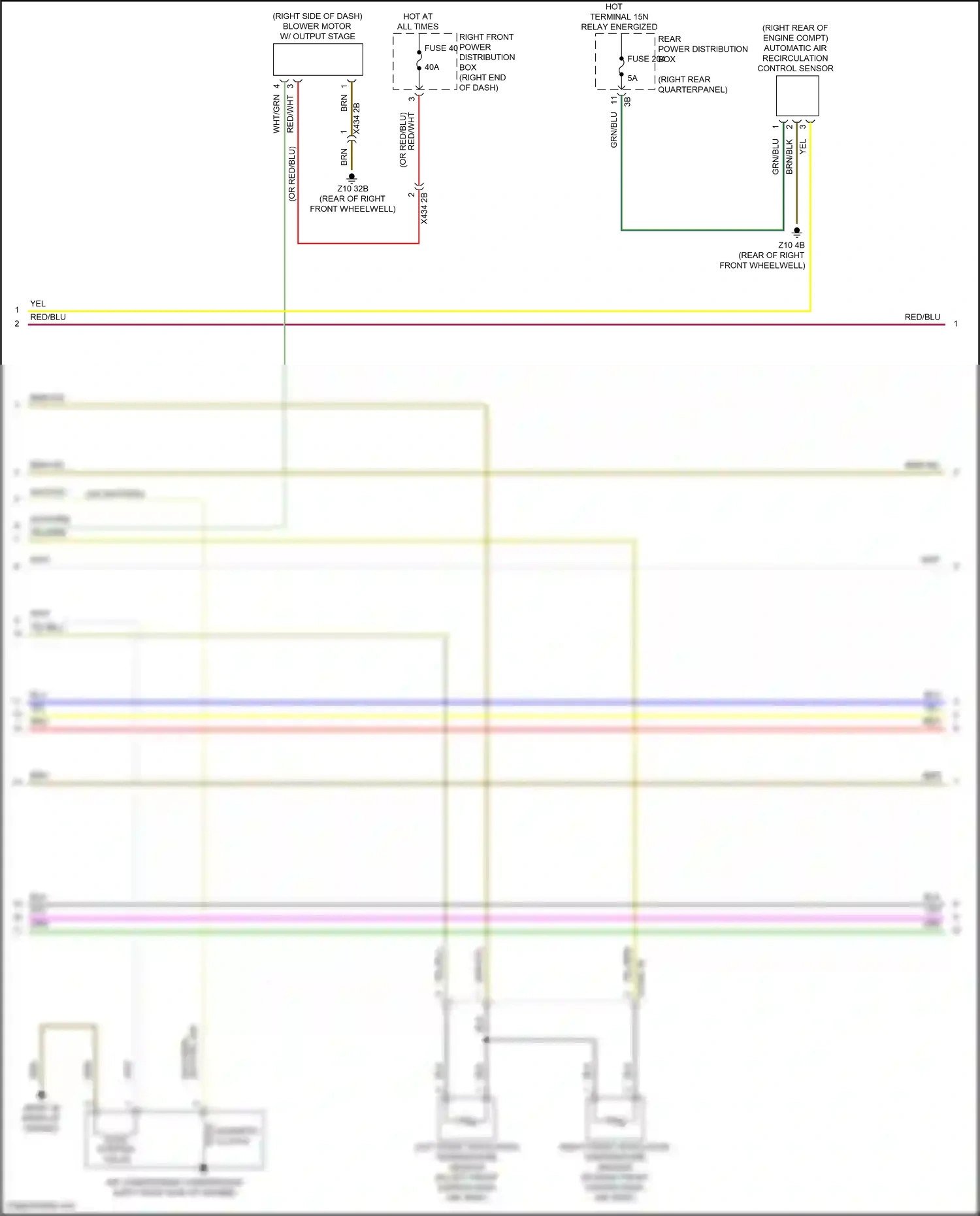 Wiring diagram right front ventilation temperature sensor for BMW Z4 G29 facelift (2022-2024) (1 of 1)