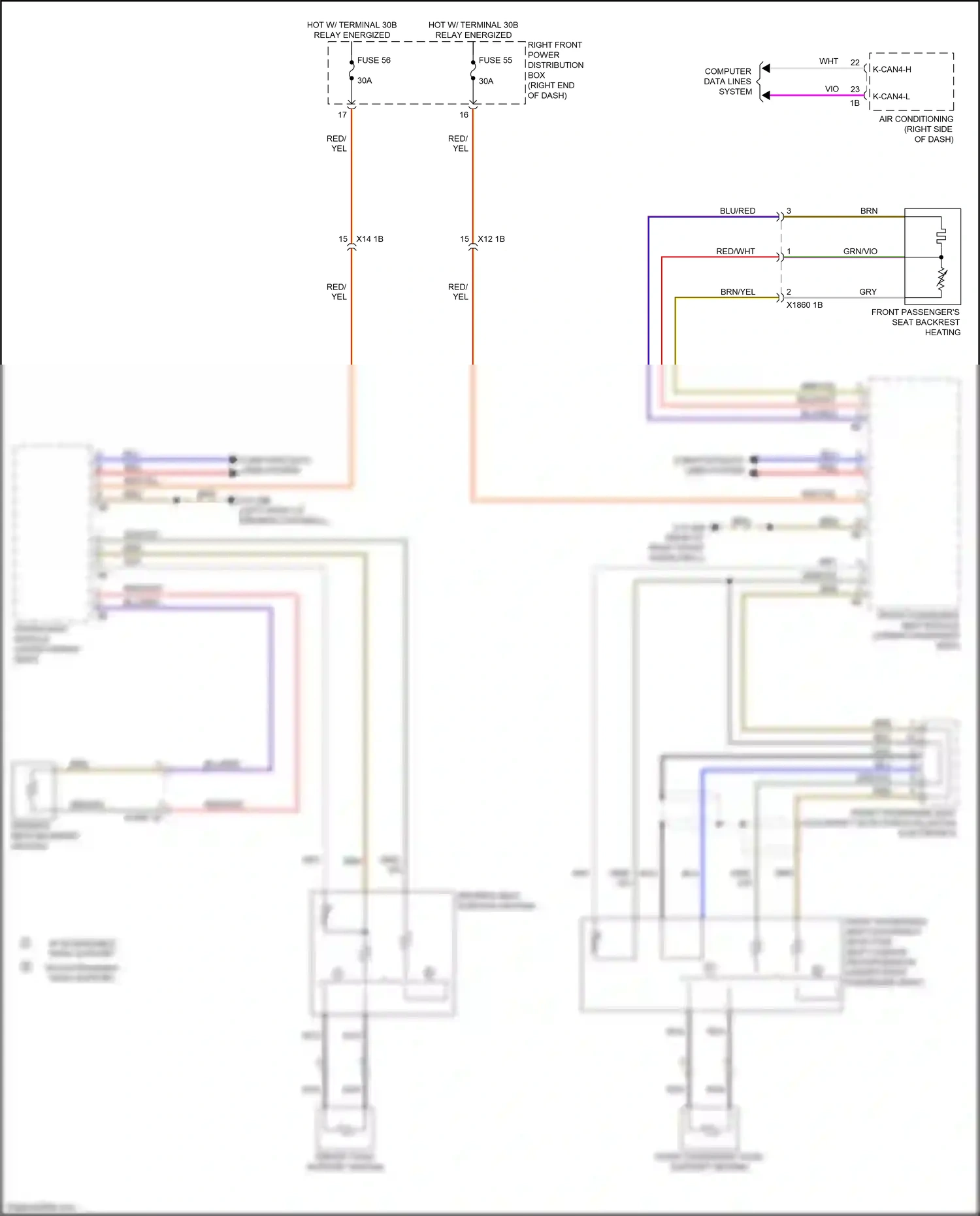 Wiring diagram driver thigh support heating for BMW Z4 G29 (2018-2022) (1 of 1)
