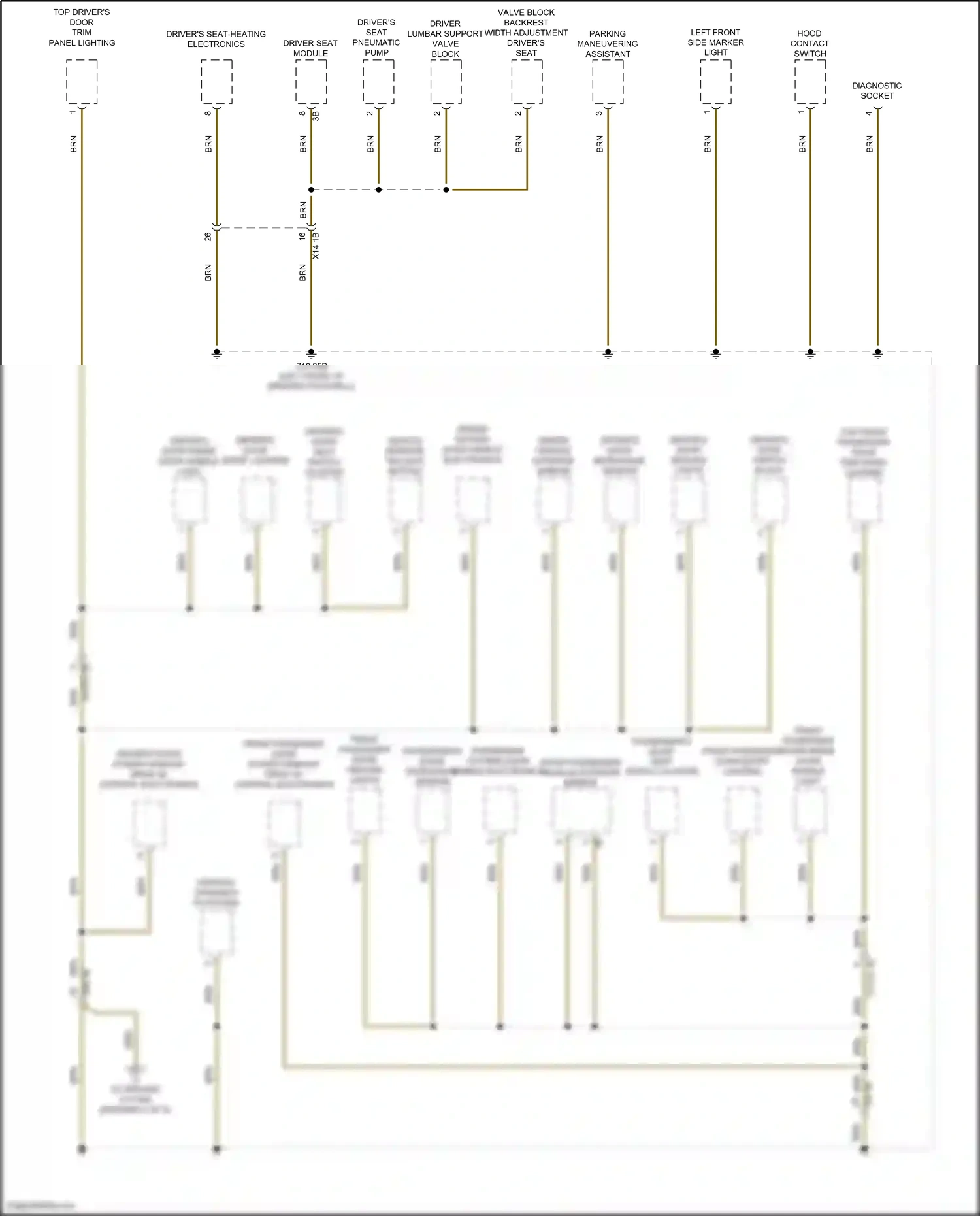 Wiring diagram driver's seat heating electronics for BMW Z4 G29 (2018-2022) (1 of 4)