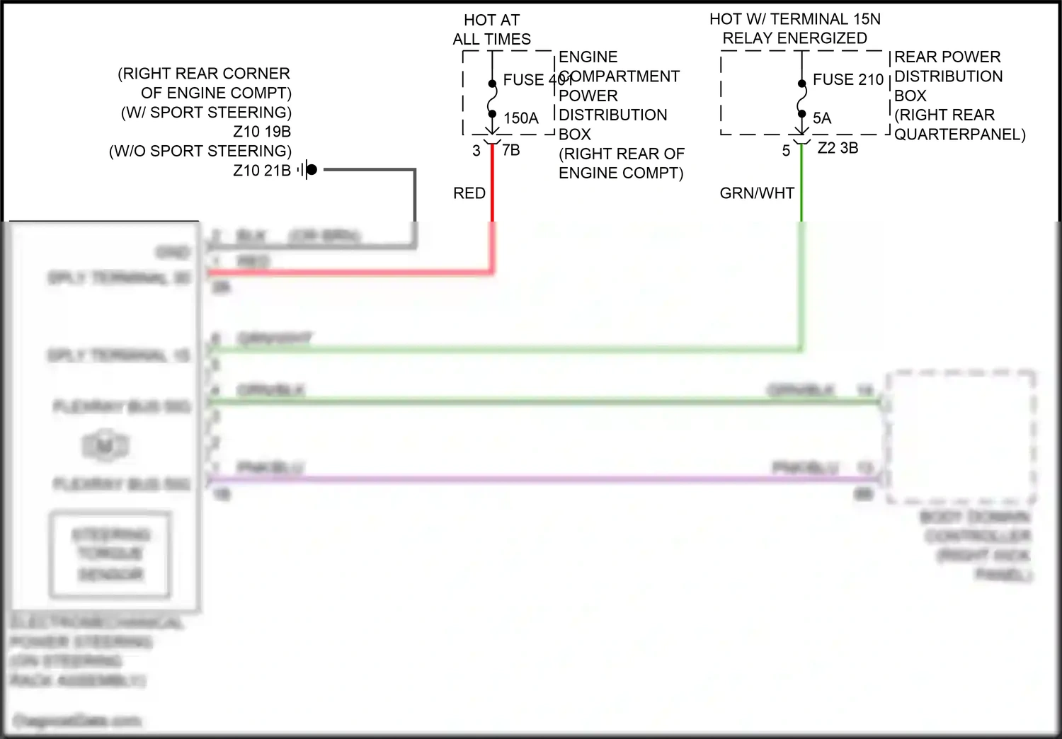 Wiring diagram engine compartment power distribution box for BMW Z4 G29 (2018-2022) (6 of 11)