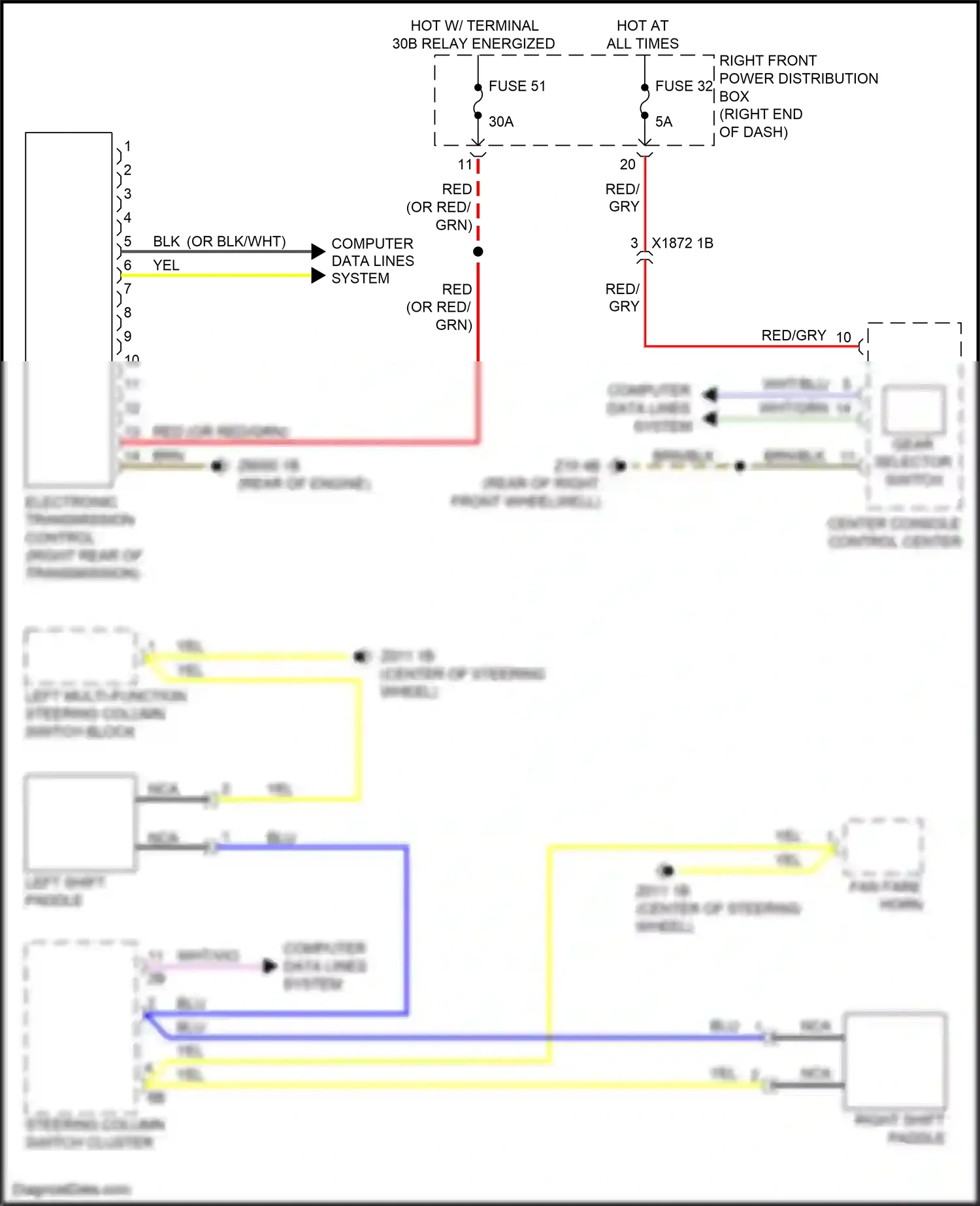 Wiring diagram left shift paddle for BMW Z4 G29 (2018-2022) (1 of 1)