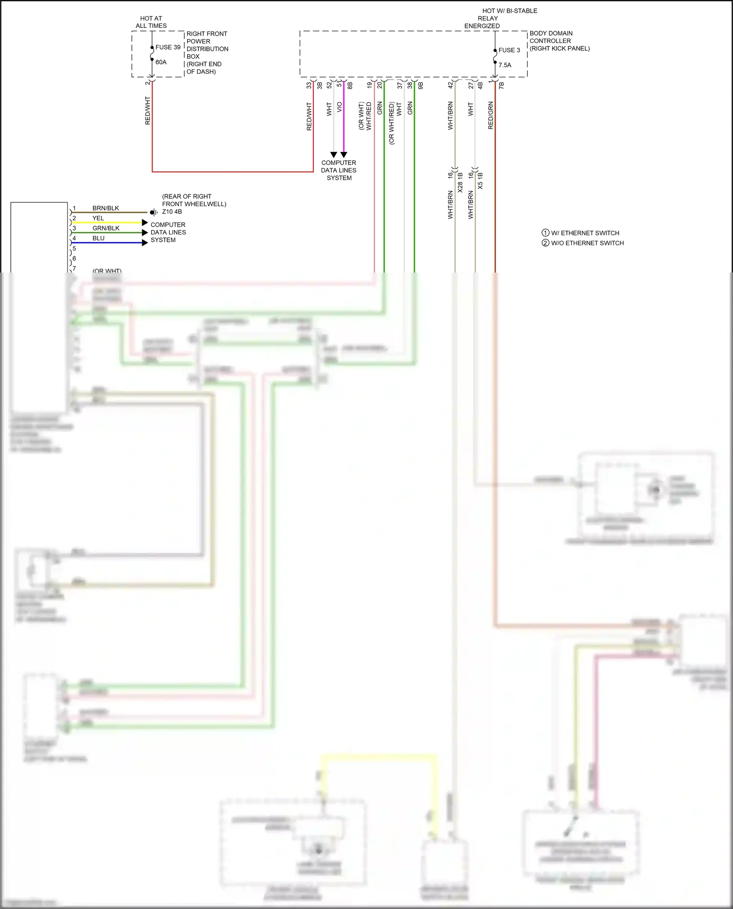 Wiring diagram w/ ethernet switch for BMW Z4 G29 (2018-2022) (3 of 4)
