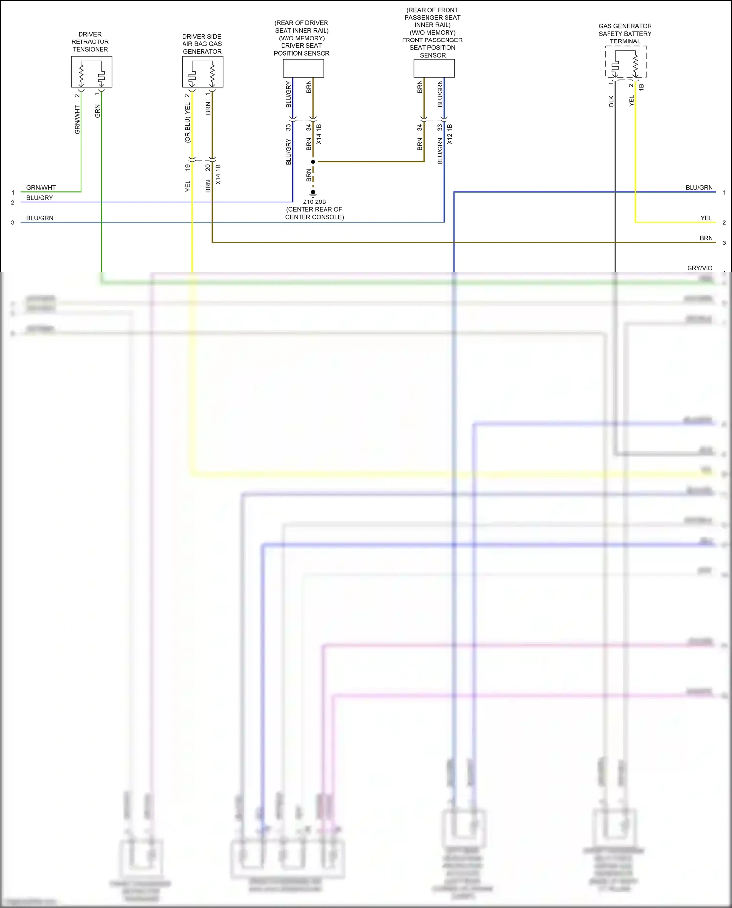 Wiring diagram w/o memory for BMW Z4 G29 (2018-2022) (3 of 3)