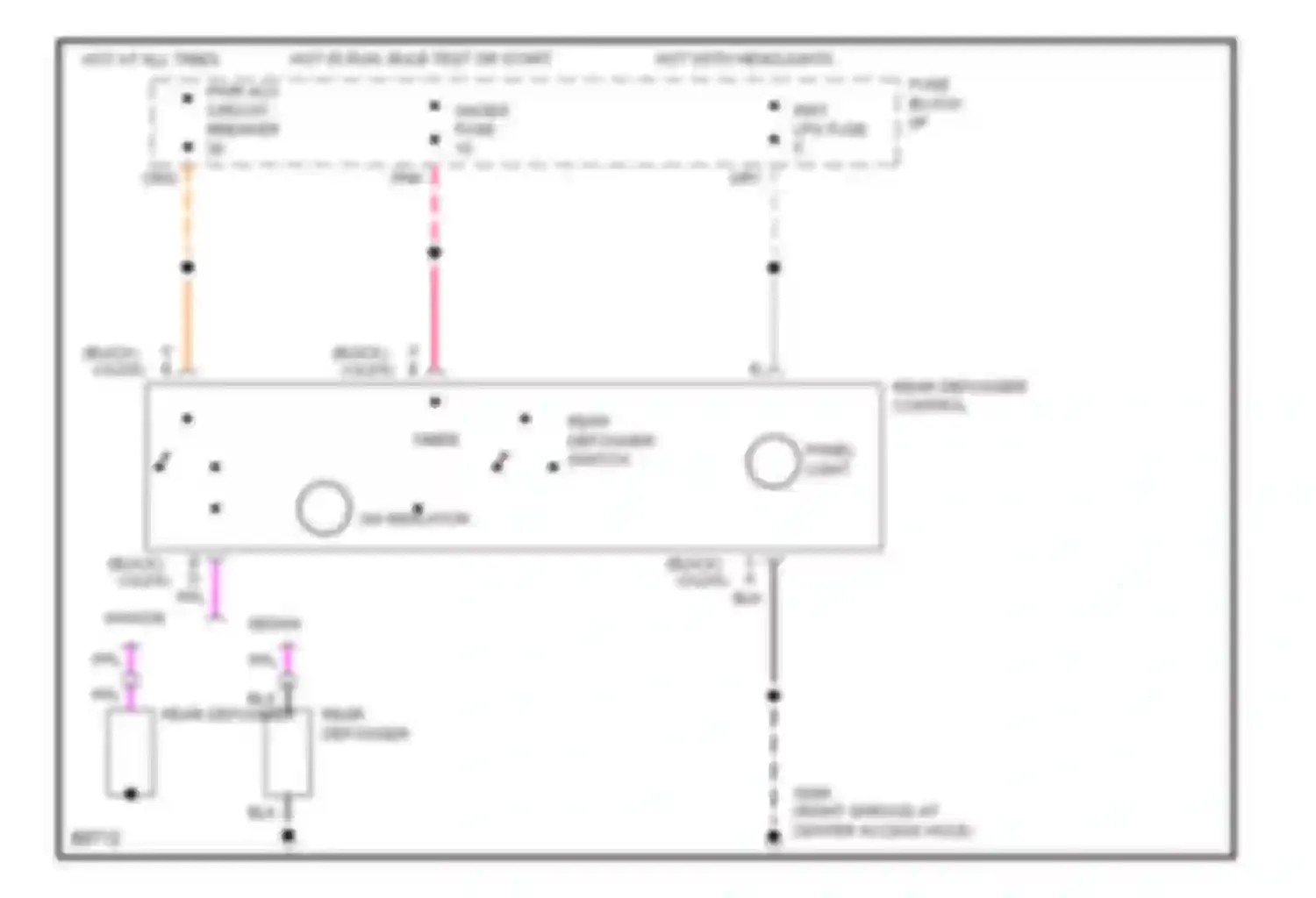 Century Buick V (1982-1996): Defogger circuit