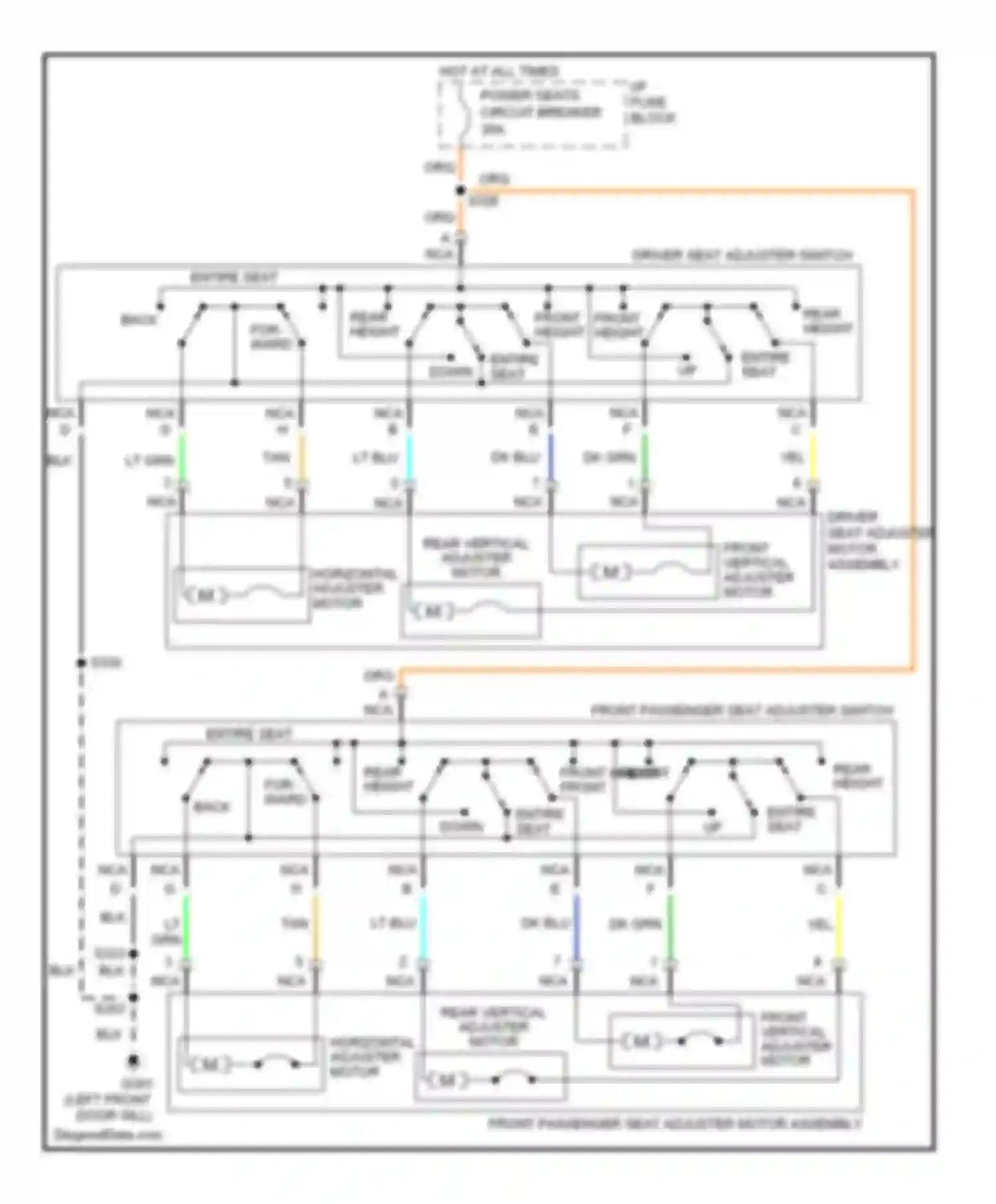 Century Buick VI (1997-2005): 6-way power seat circuit